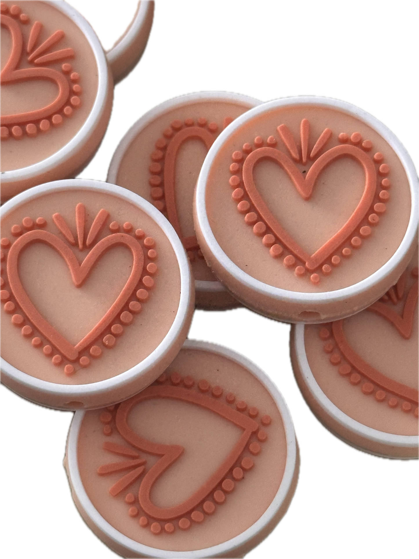Heart focal beads/ beadable pen/ Silicone bead/ keychain bead/Valentines Day hearts/ boho/ doodle
