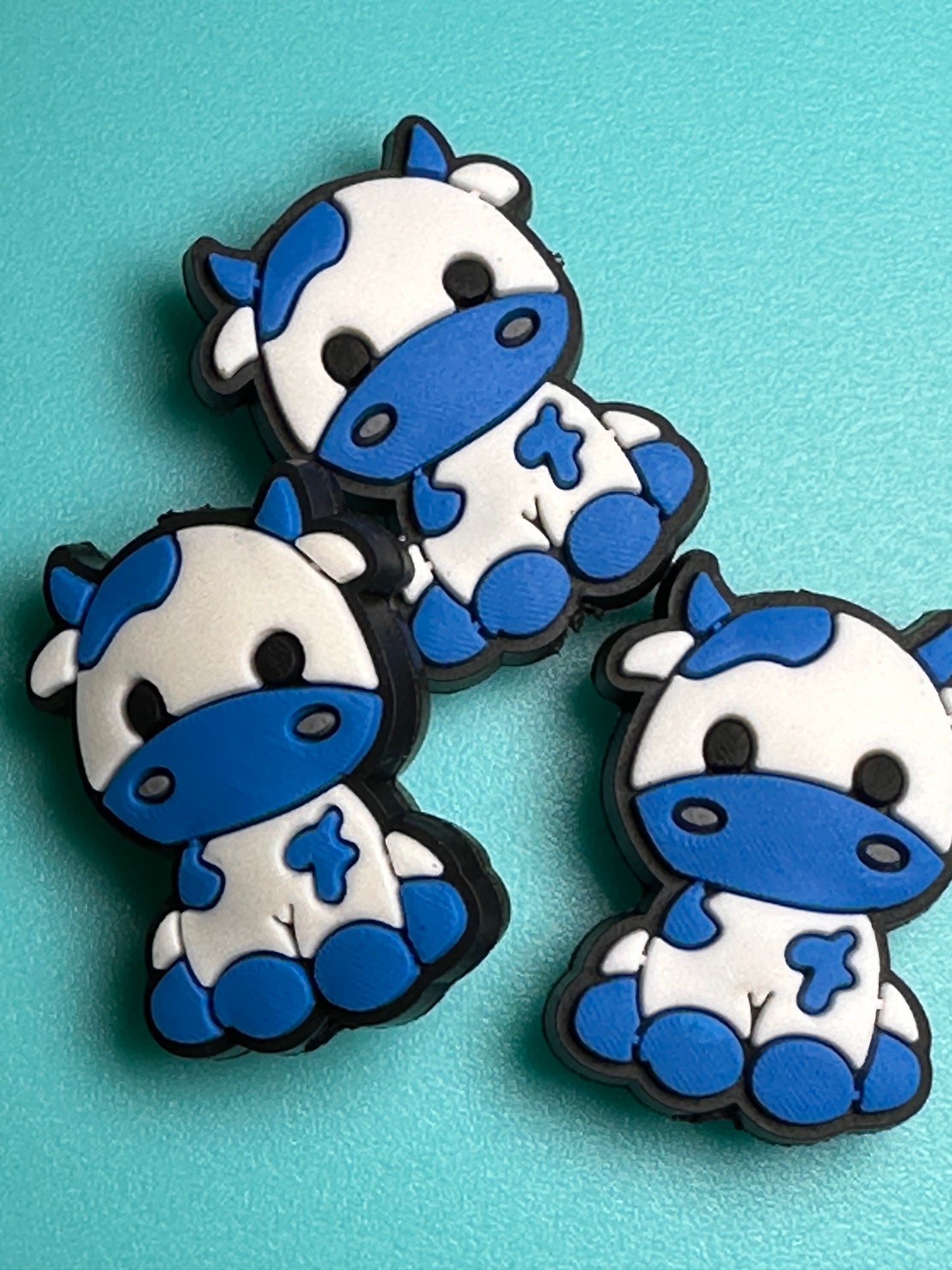Colorful Cow Focal Bead/ beadable pen/ Silicone bead/ keychain bead/
