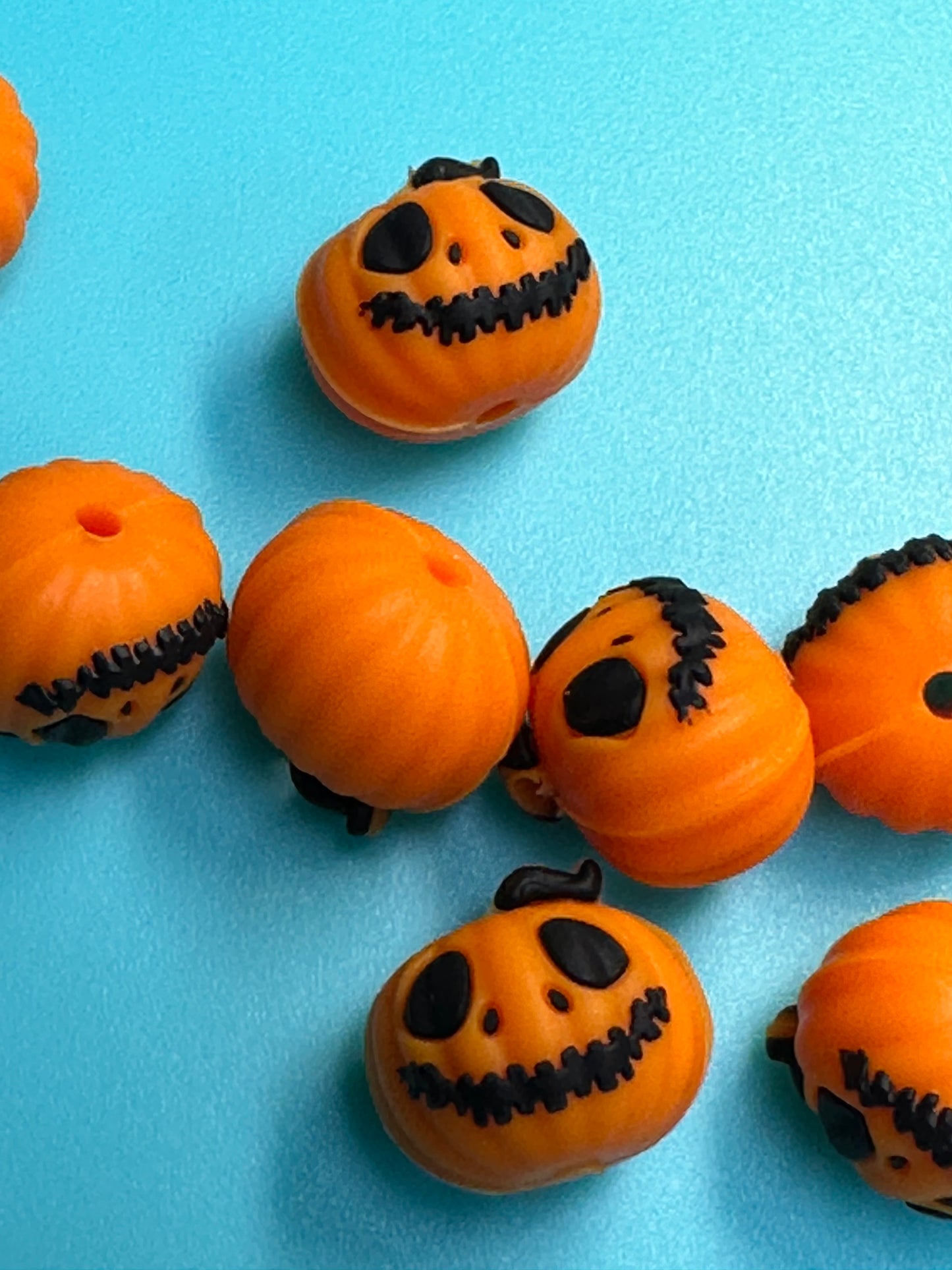 3D pumpkin silicone focal bead/ jack o lantern/ Halloween
