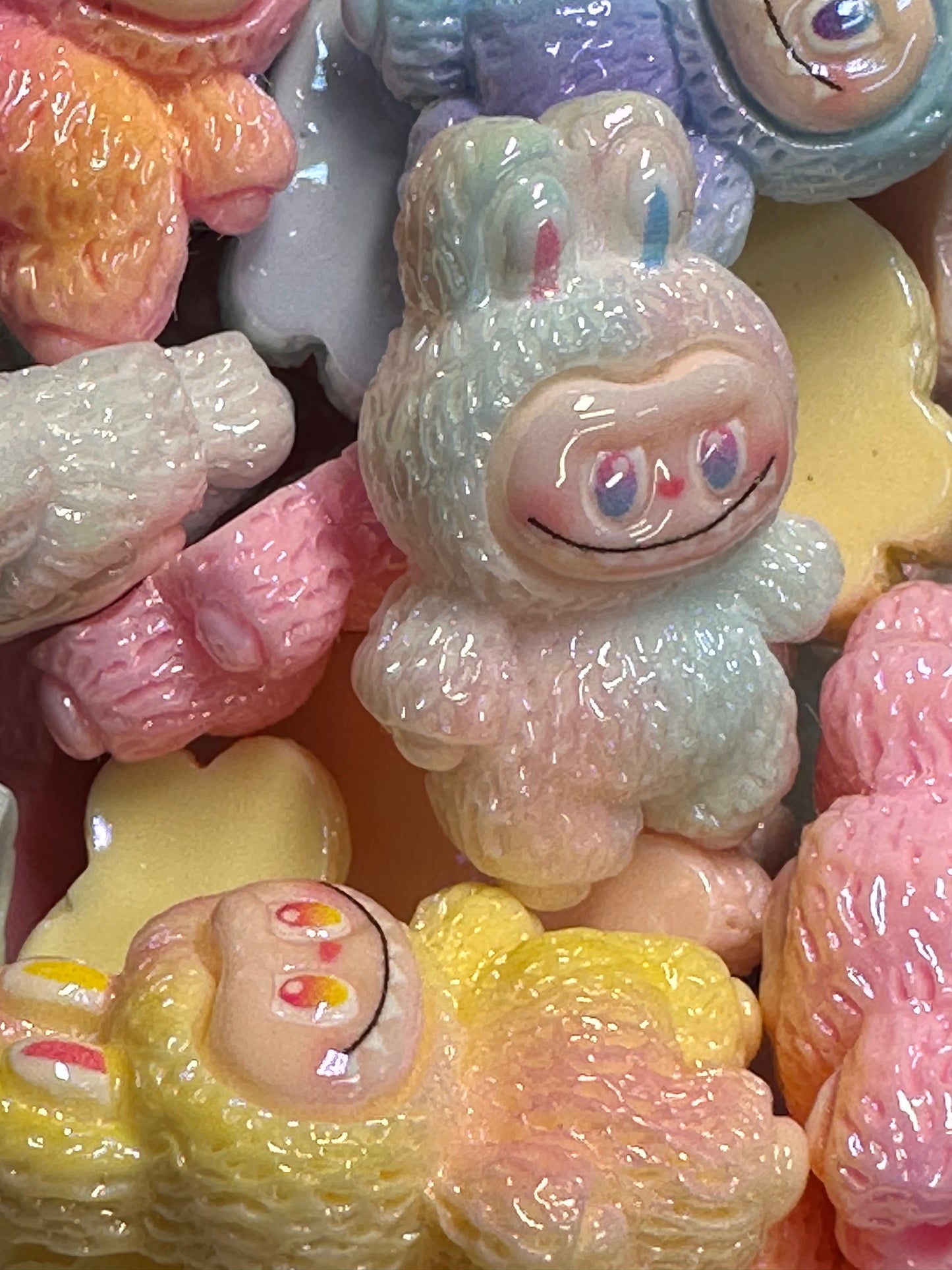 Labubu monster acrylic beads/ Five (5) beads included assorted colors/pen beading beads / keychain beads/ DIY/