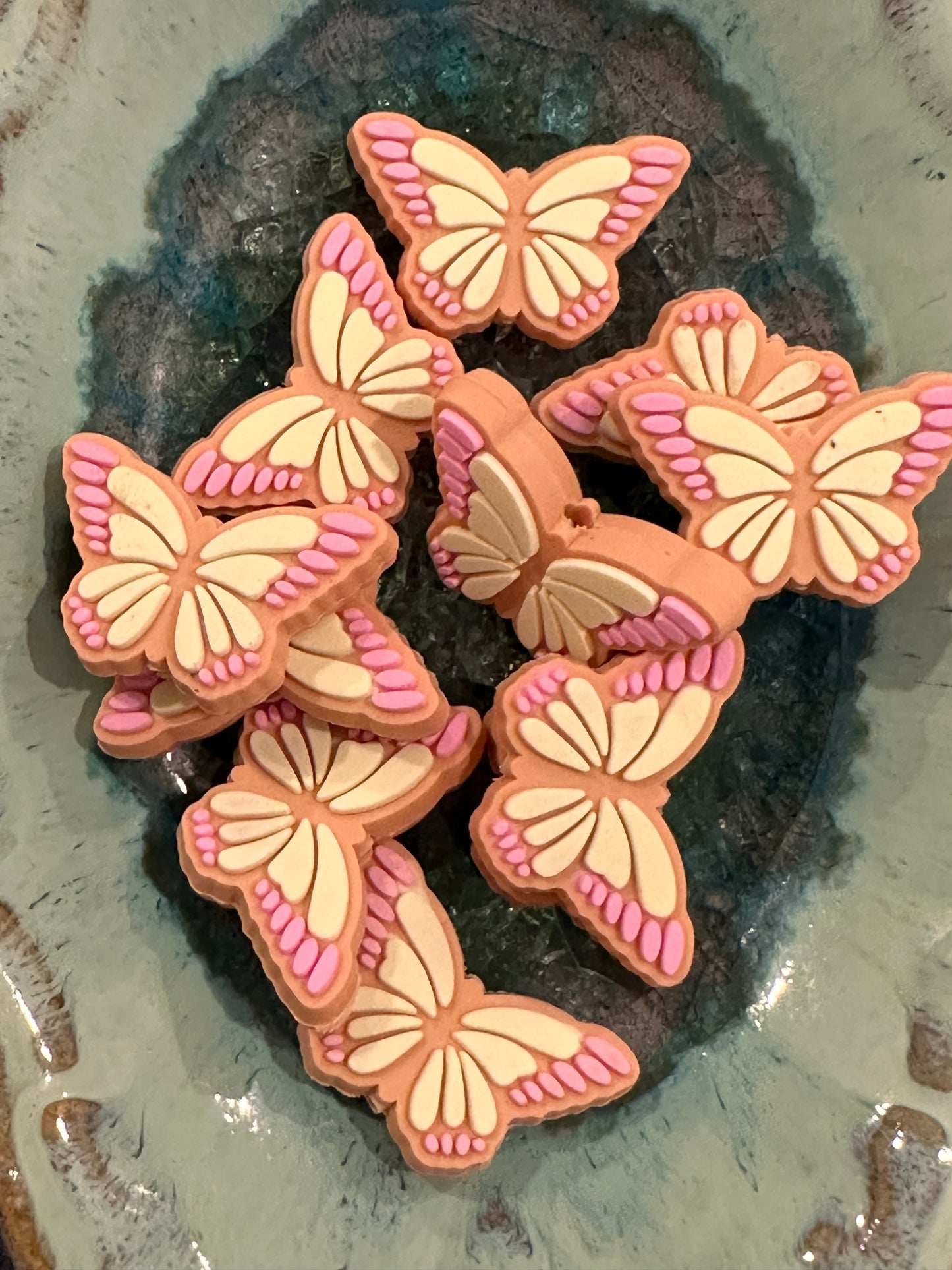 Pink Butterfly focal bead