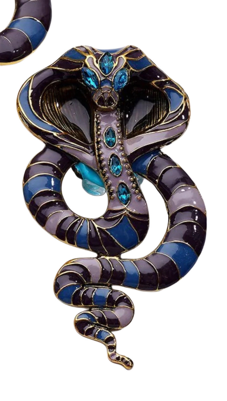 Fancy Cobra snake bead/silver gold alloy bead/very large 100mmx65mm