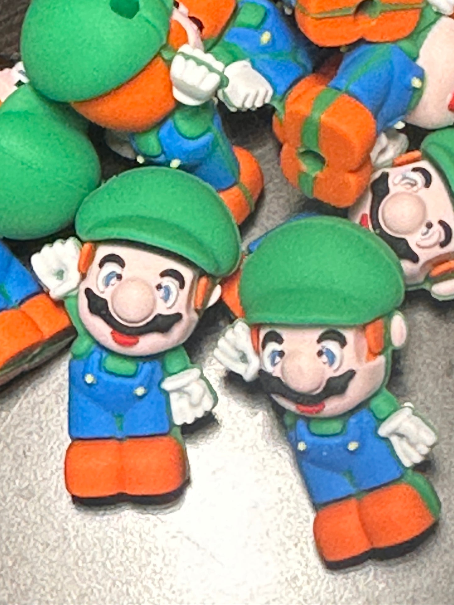 3D Game focal bead/ Luigi /green hat