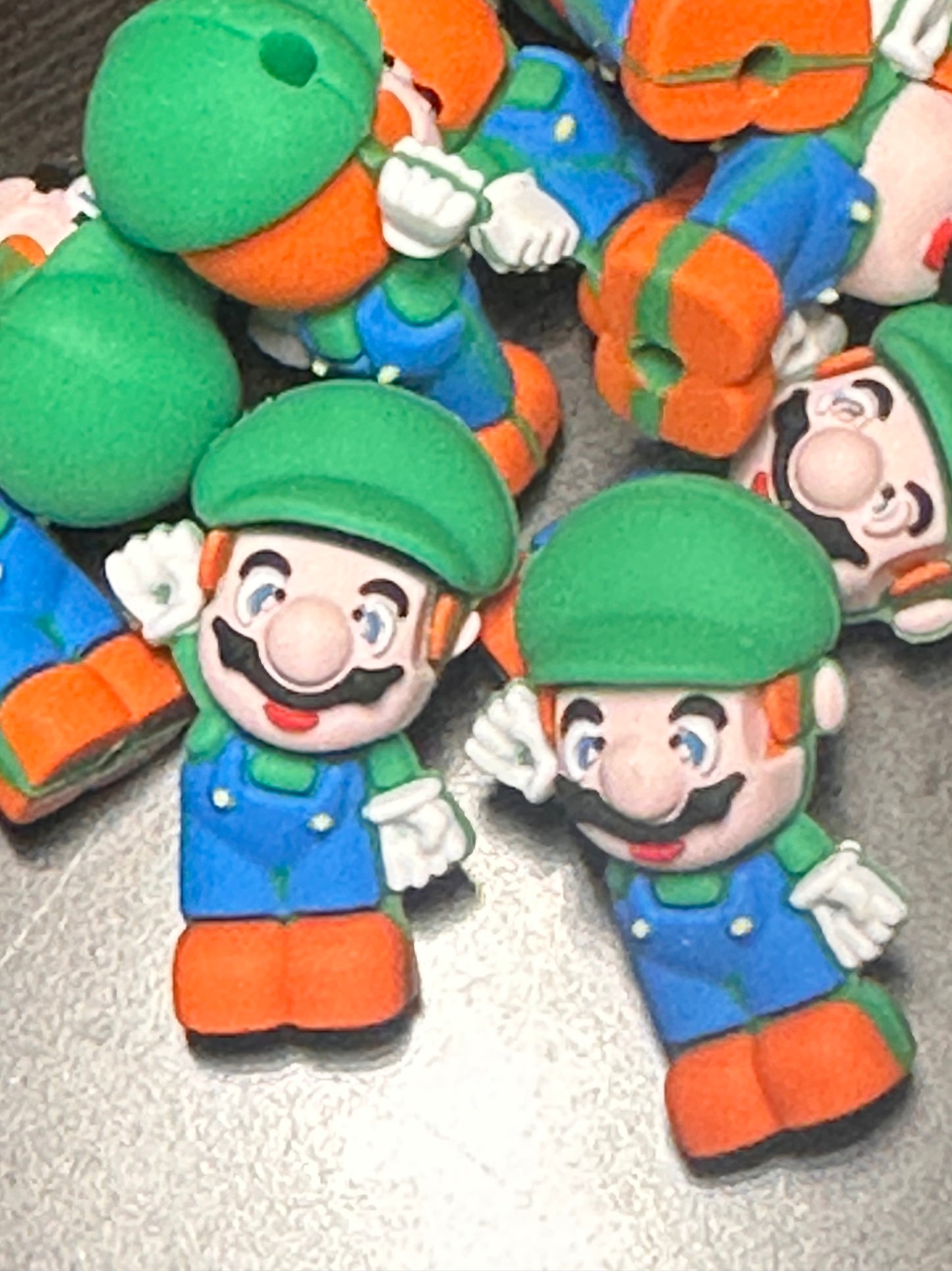 3D Game focal bead/ Luigi /green hat