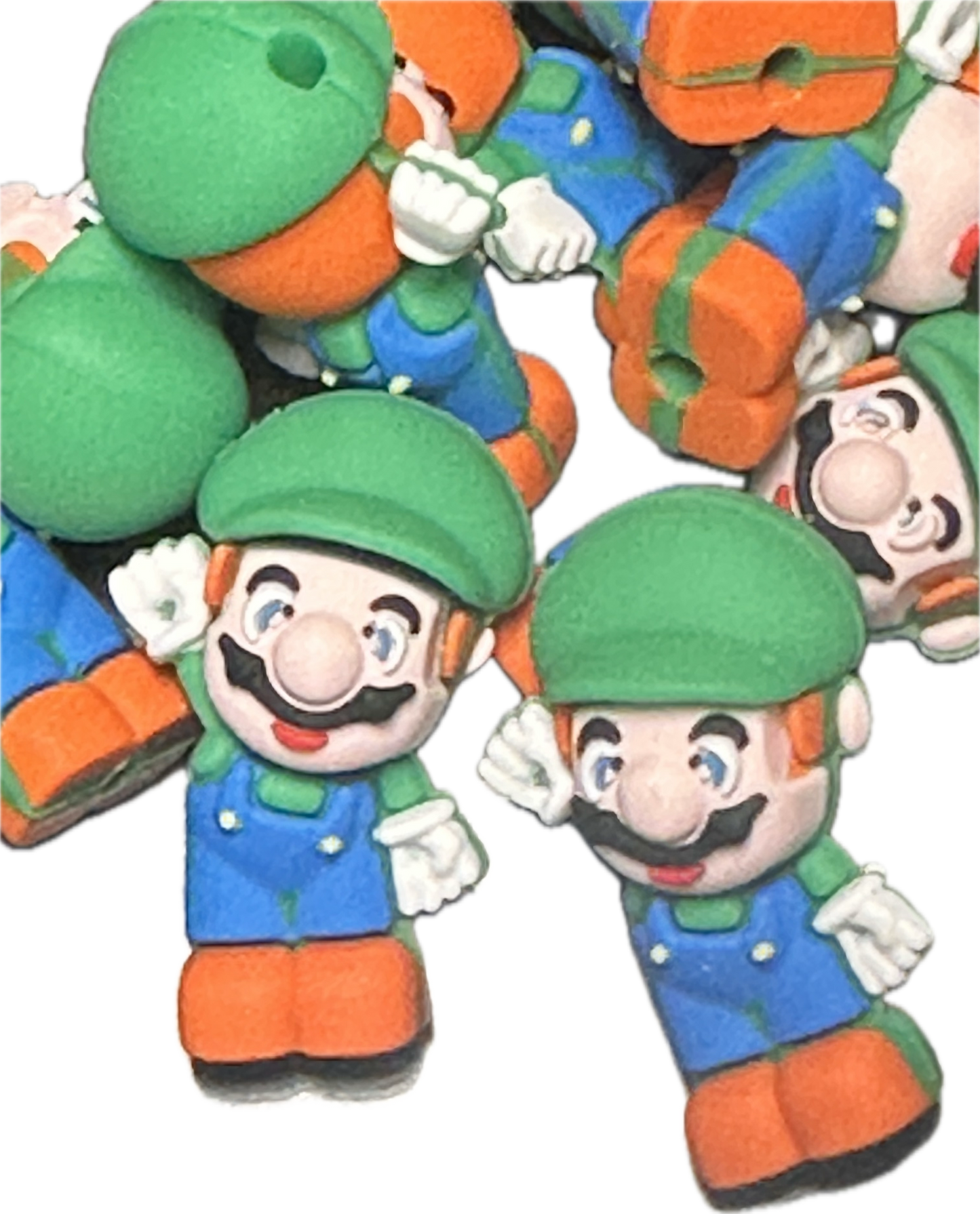 3D Game focal bead/ Luigi /green hat