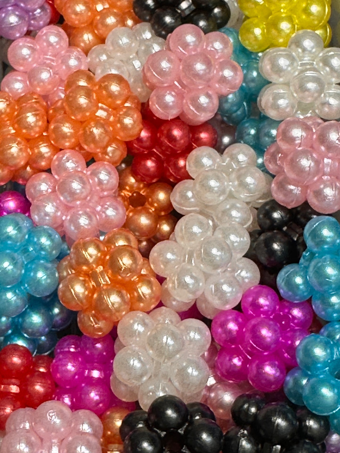Ten (10) Acrylic beaded Beads included/fancy Bead/ beadable pen/ keychain beads/assorted colors/