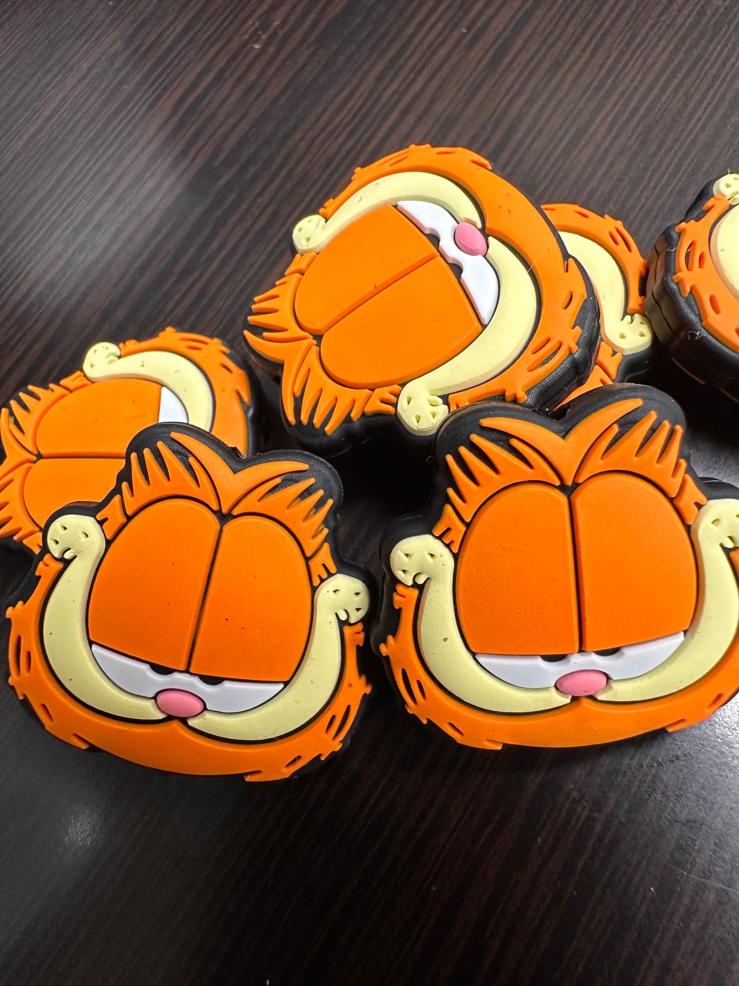 Orange cat Focal Bead/ beadable pen/ Silicone bead/ animal/ keychain bead/ kitty