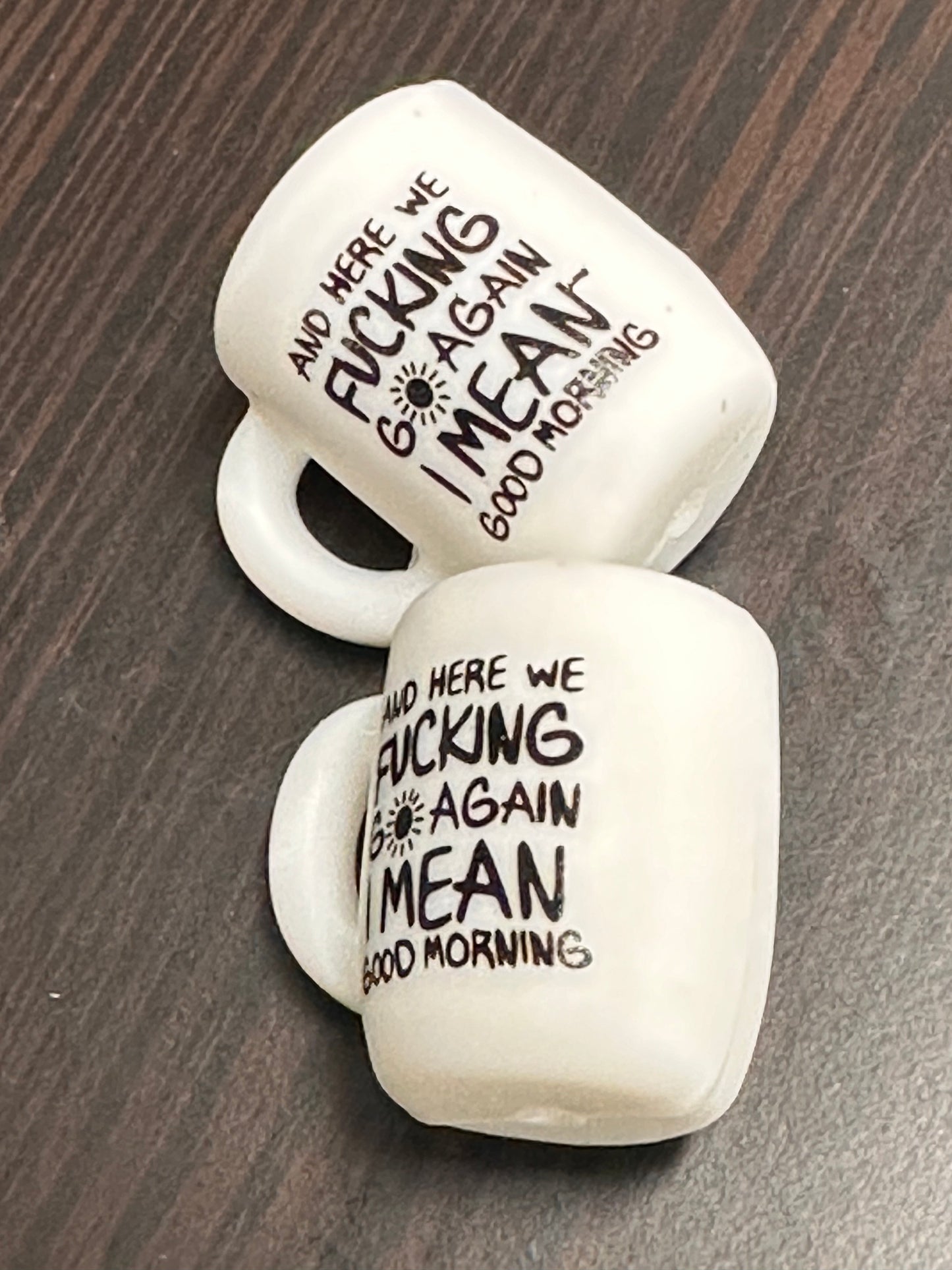 Good morning mug Focal Bead/ beadable pen/ Silicone bead/ coffee cup/ keychain bead / naughty