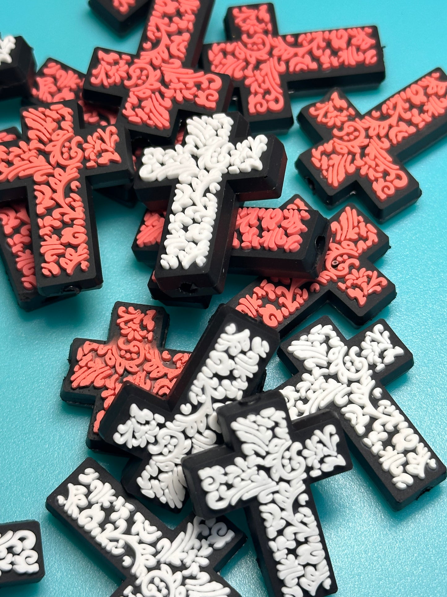 Cross silicone focal bead/ pen beading/ keychain bead/ western style cross/ religious