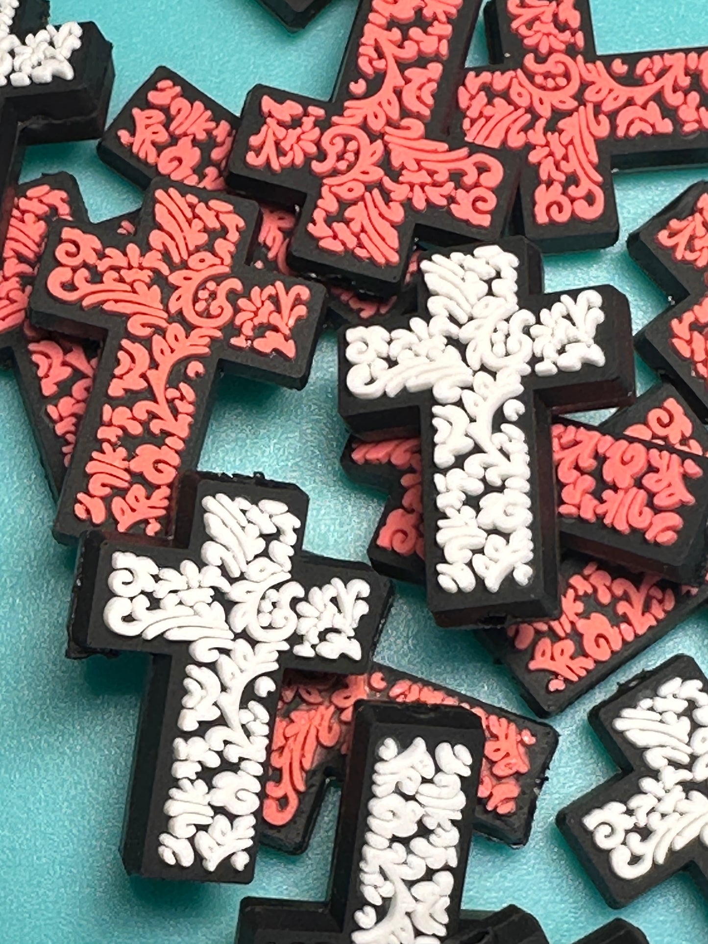 Cross silicone focal bead/ pen beading/ keychain bead/ western style cross/ religious