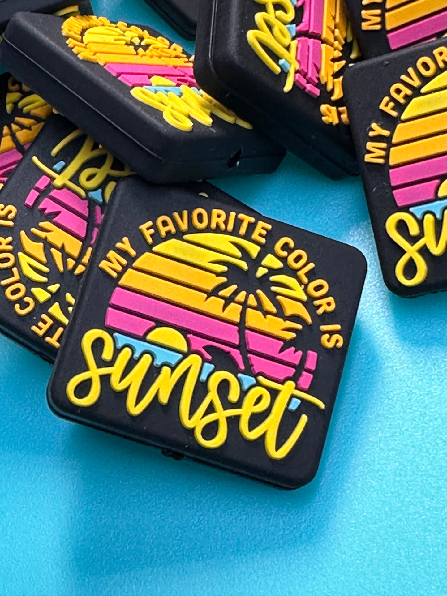 Summer focal bead / beach/ swim suit/ palm trees/ sunset
