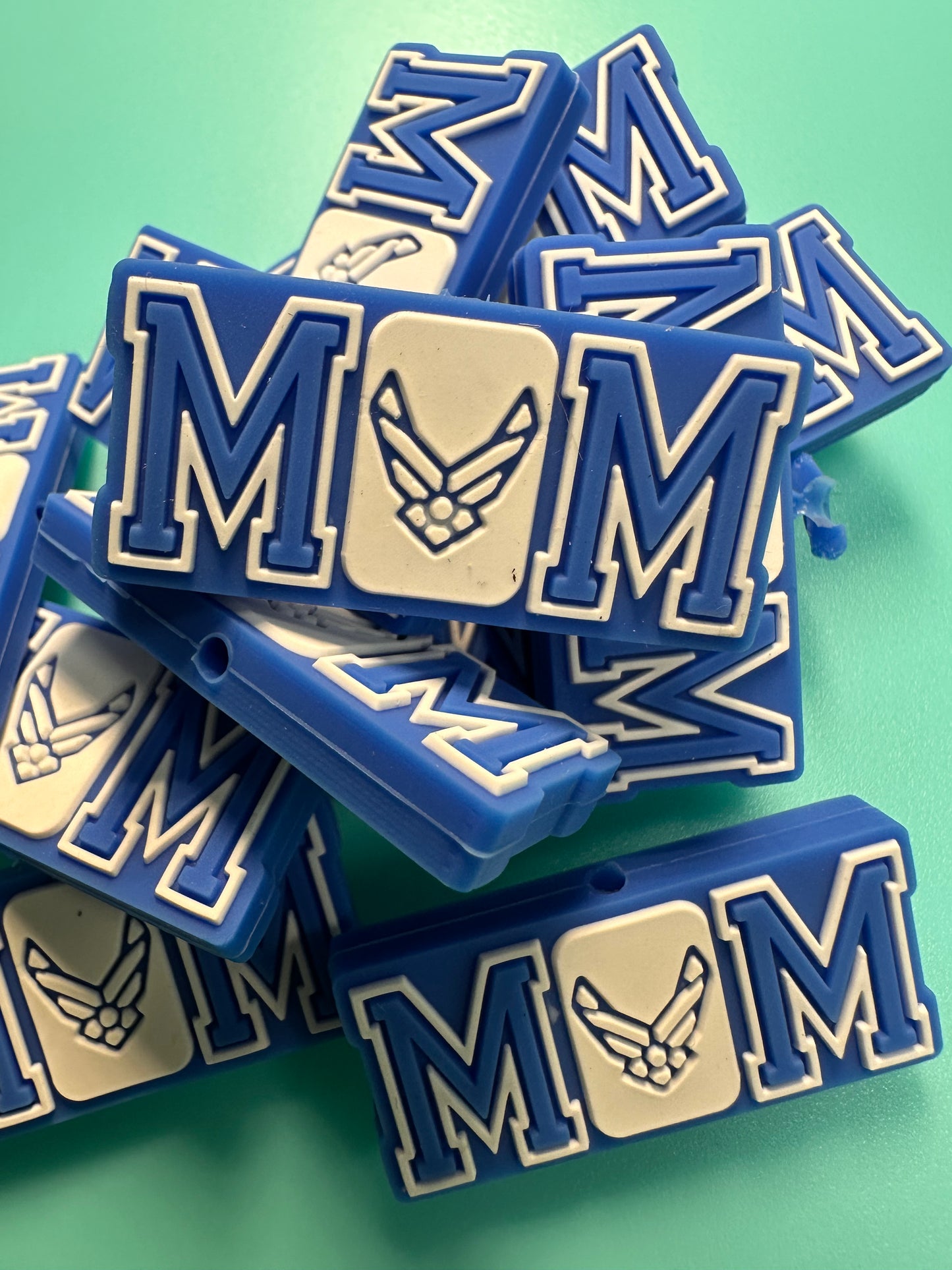 MOM of Military Air Force Focal Bead/ beadable pen/ Silicone bead/ keychain bead/ DIY