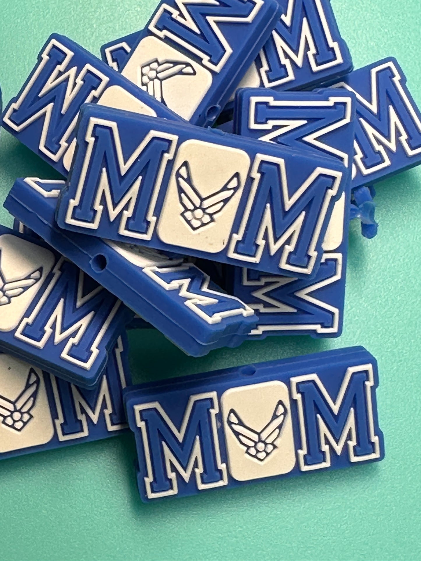 MOM of Military Air Force Focal Bead/ beadable pen/ Silicone bead/ keychain bead/ DIY