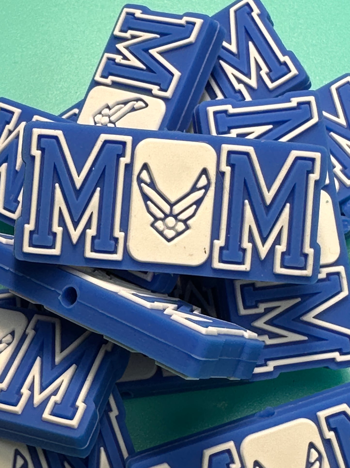 MOM of Military Air Force Focal Bead/ beadable pen/ Silicone bead/ keychain bead/ DIY
