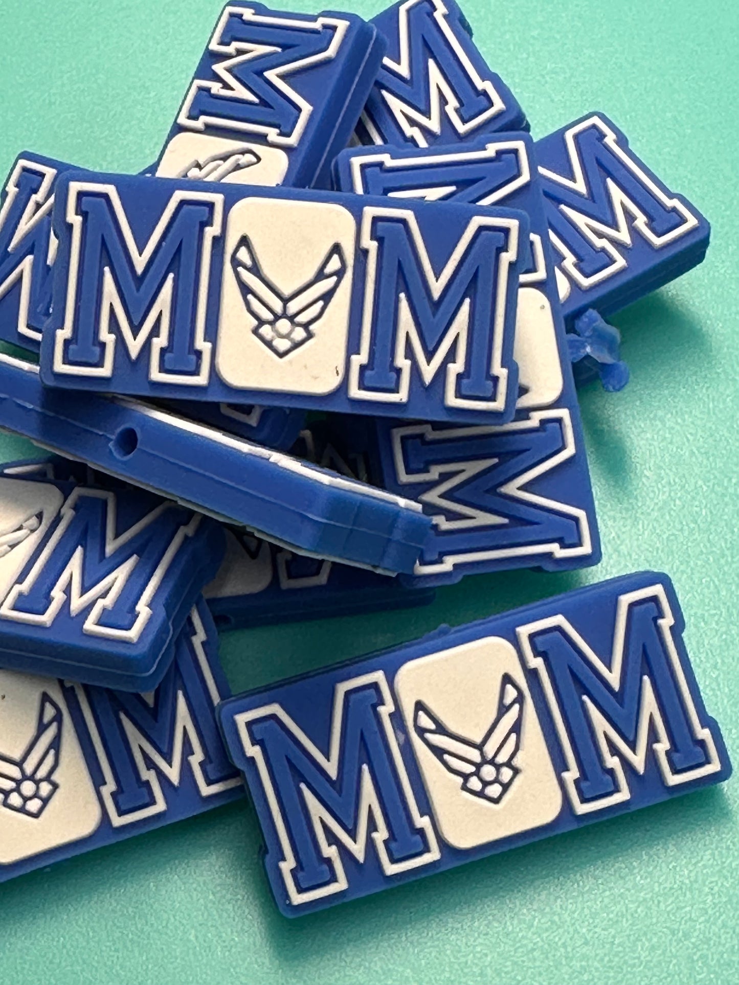 MOM of Military Air Force Focal Bead/ beadable pen/ Silicone bead/ keychain bead/ DIY