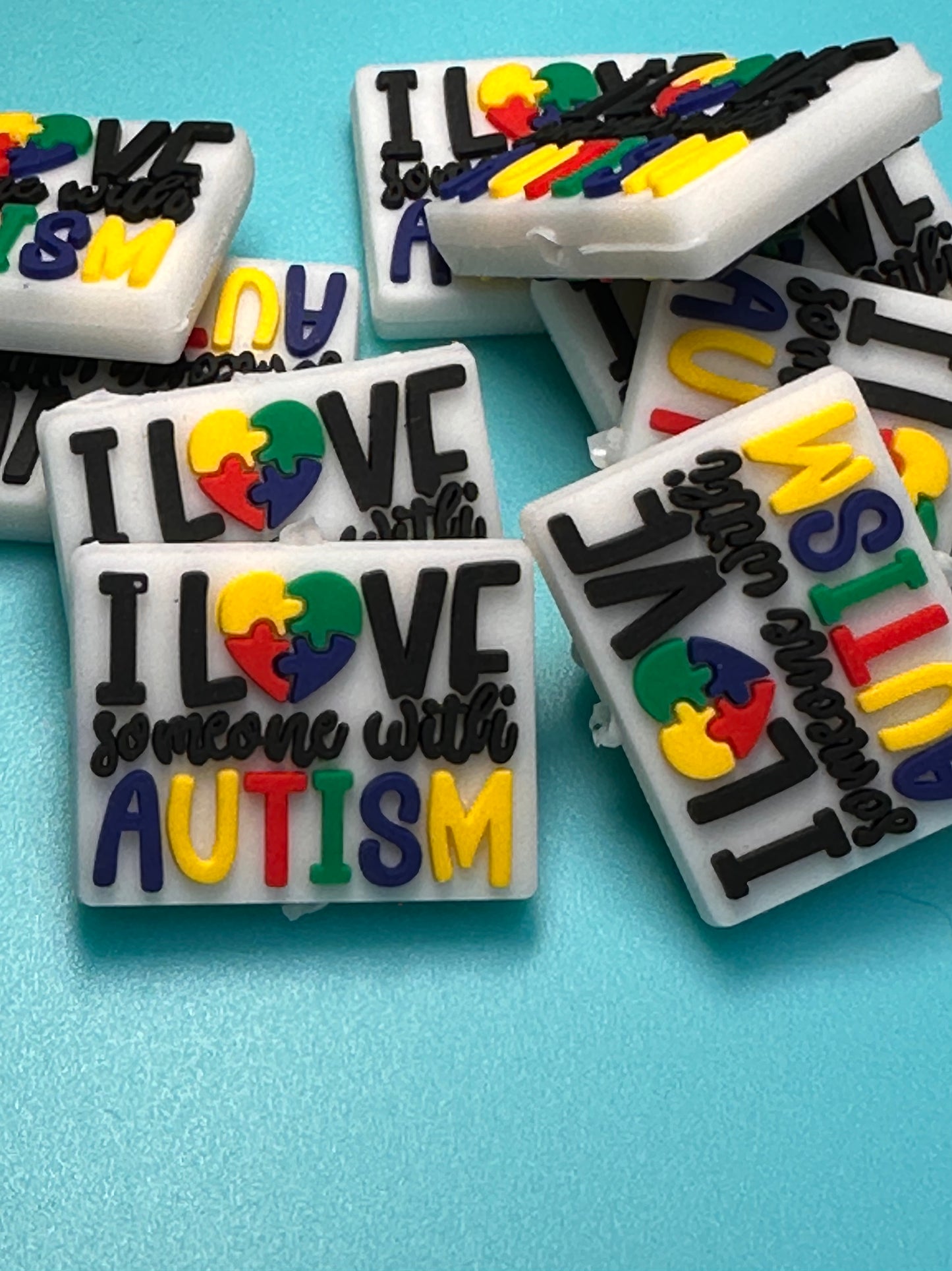 I love someone with Autism Focal Beads/ beadable pen/ Silicone bead/ keychain bead/