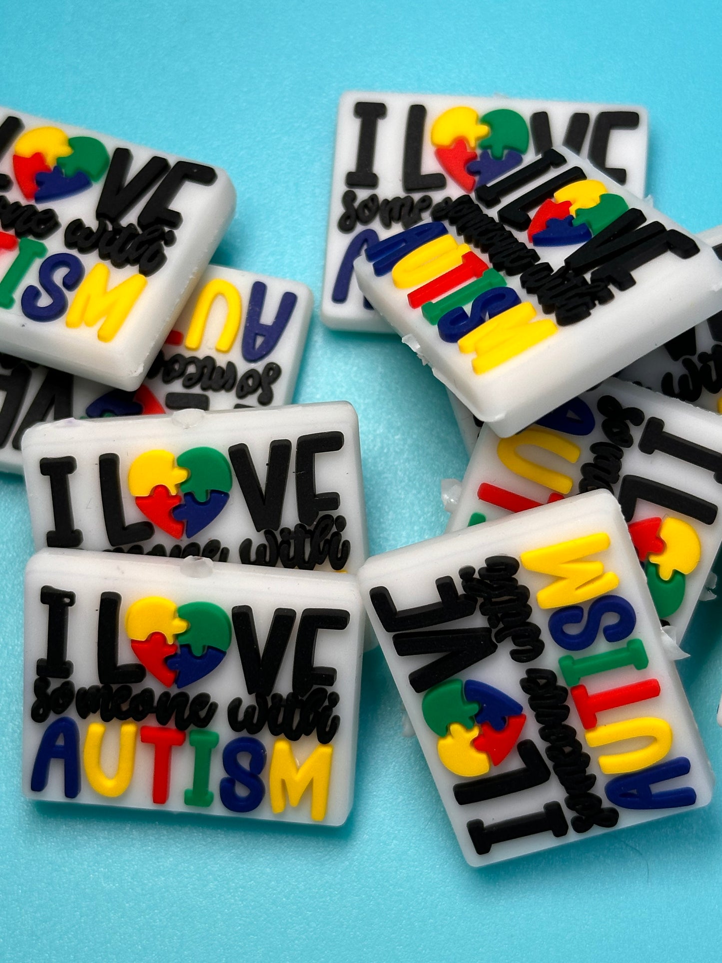 I love someone with Autism Focal Beads/ beadable pen/ Silicone bead/ keychain bead/