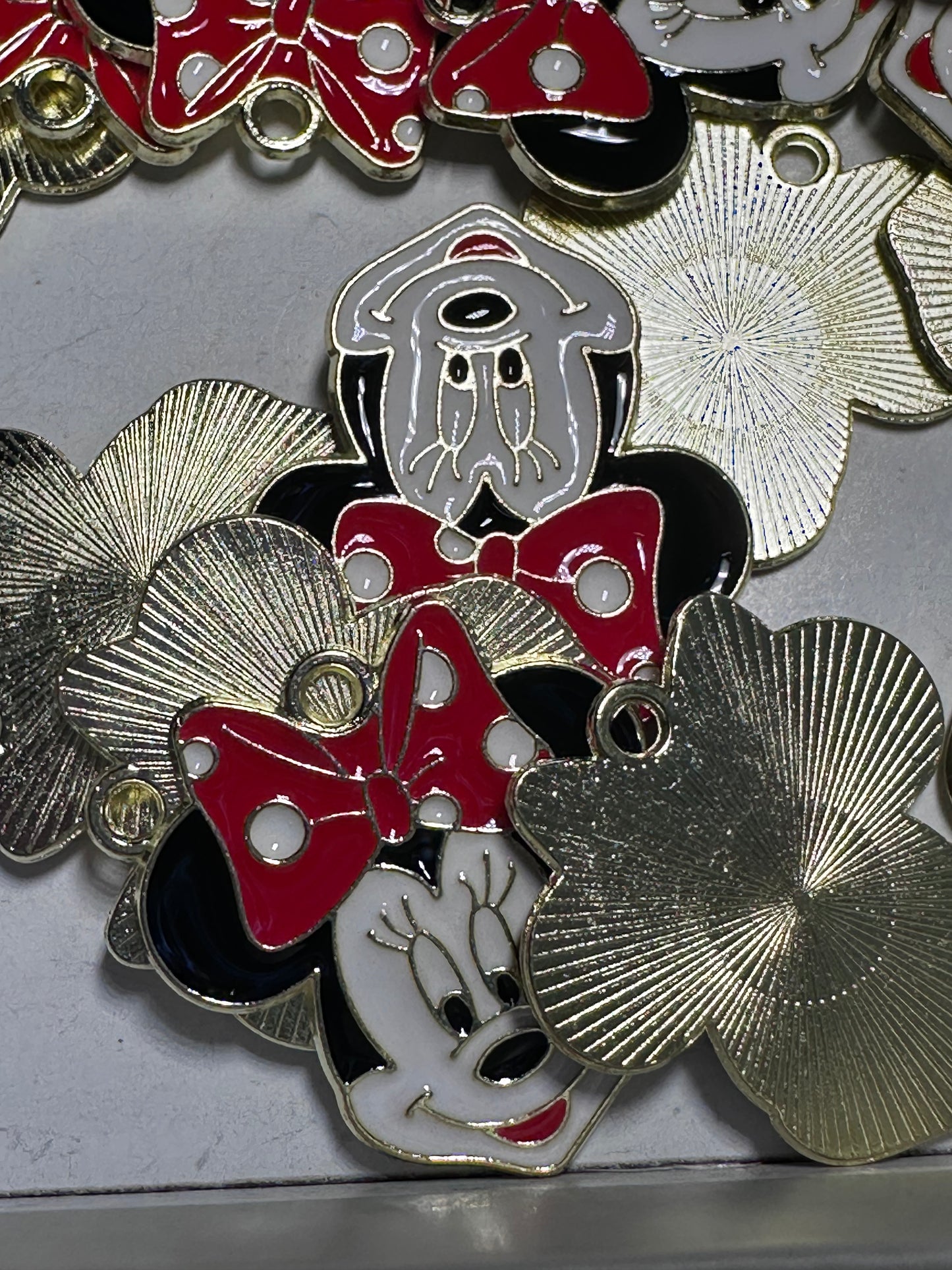 Favorite girl with red bow enamel metal charms/ DIY charm bracelet/ DIY necklace/