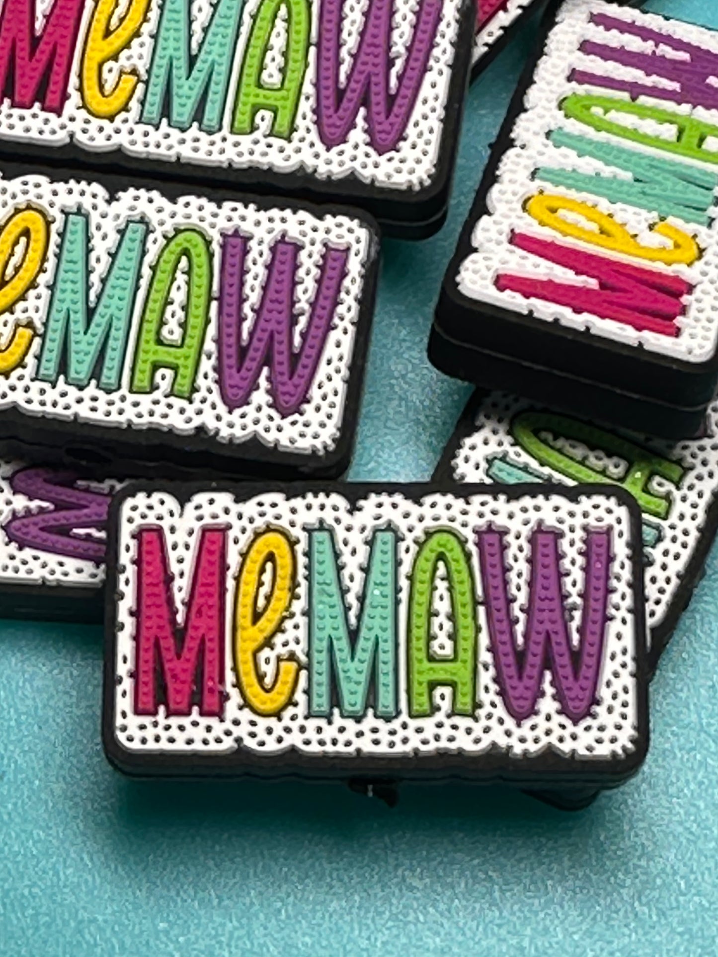Memaw Focal Bead/ beadable pen/ Silicone bead/ mother/ keychain bead/ circle shaped/ Mothers Day/ Grandma/ Grandmother/ Mimi/Nana