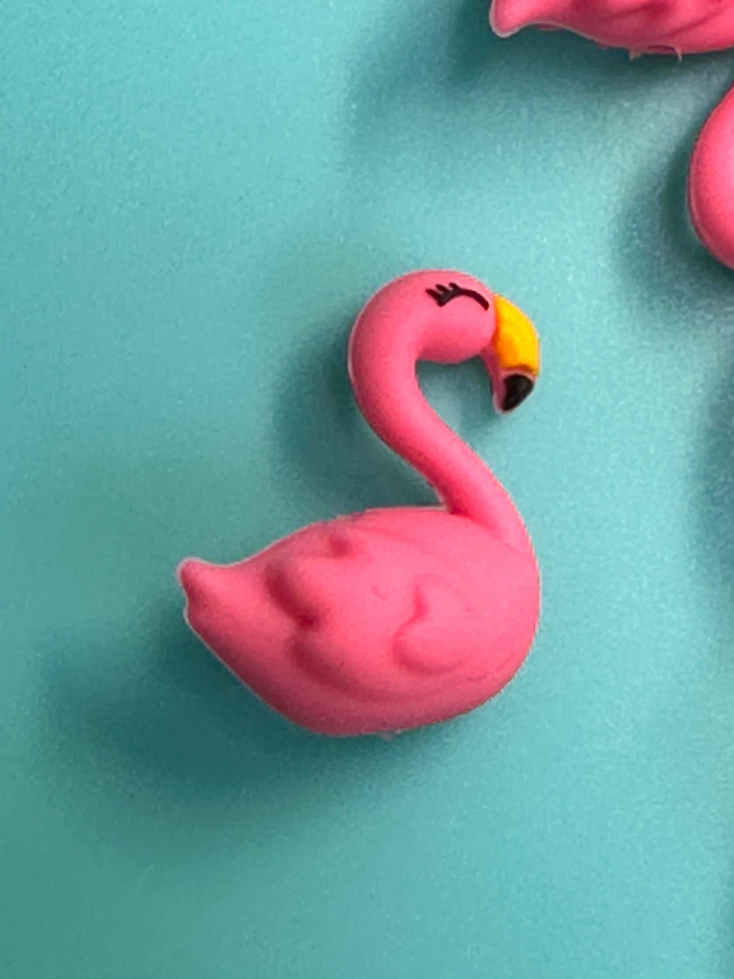 3D pink flamingo silicone focal bead/ cuddle bear