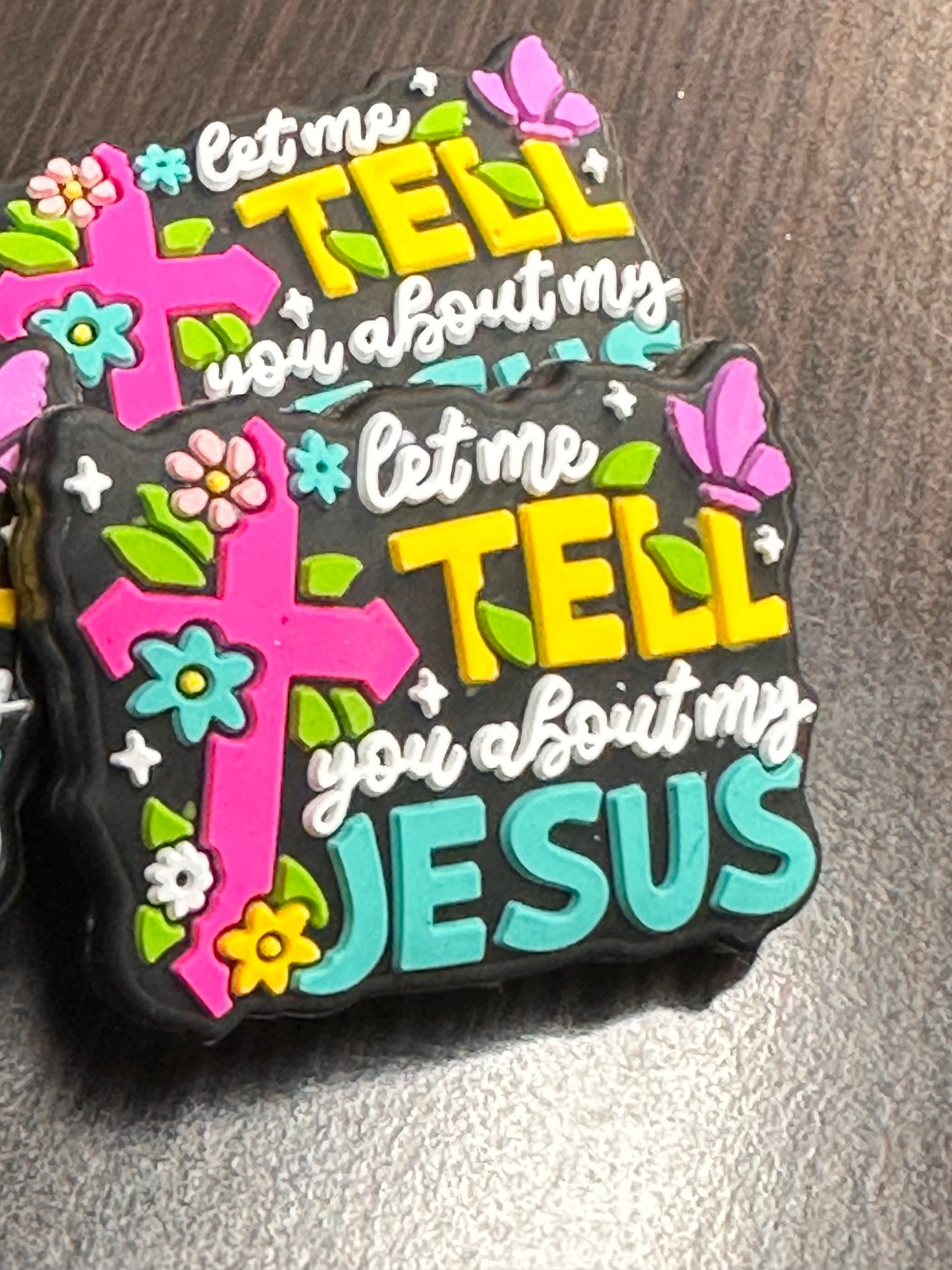 Let me tell you about my Jesus Focal Bead/ beadable pen/ Silicone bead/ keychain bead/DIY/cross/ colorful/