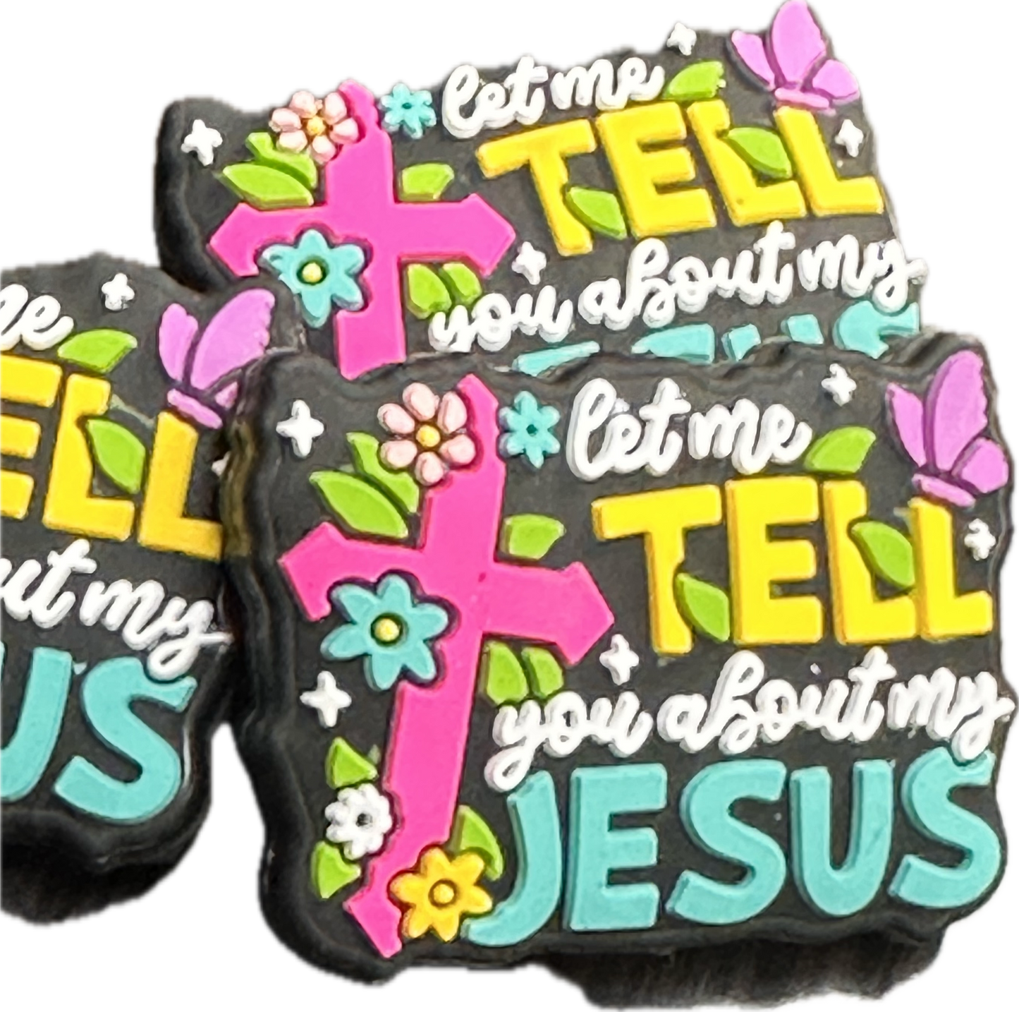 Let me tell you about my Jesus Focal Bead/ beadable pen/ Silicone bead/ keychain bead/DIY/cross/ colorful/