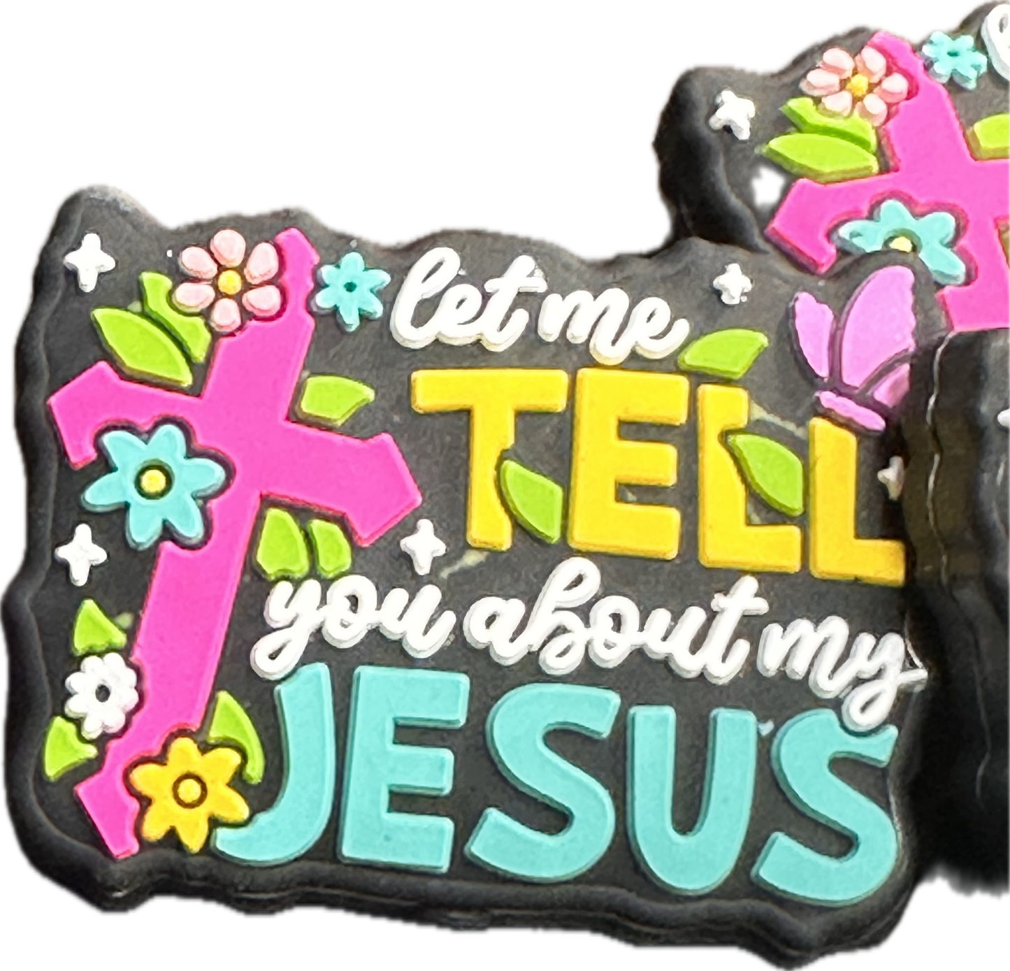 Let me tell you about my Jesus Focal Bead/ beadable pen/ Silicone bead/ keychain bead/DIY/cross/ colorful/