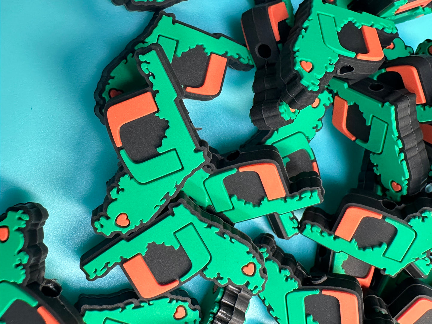 Miami Hurricanes focal bead