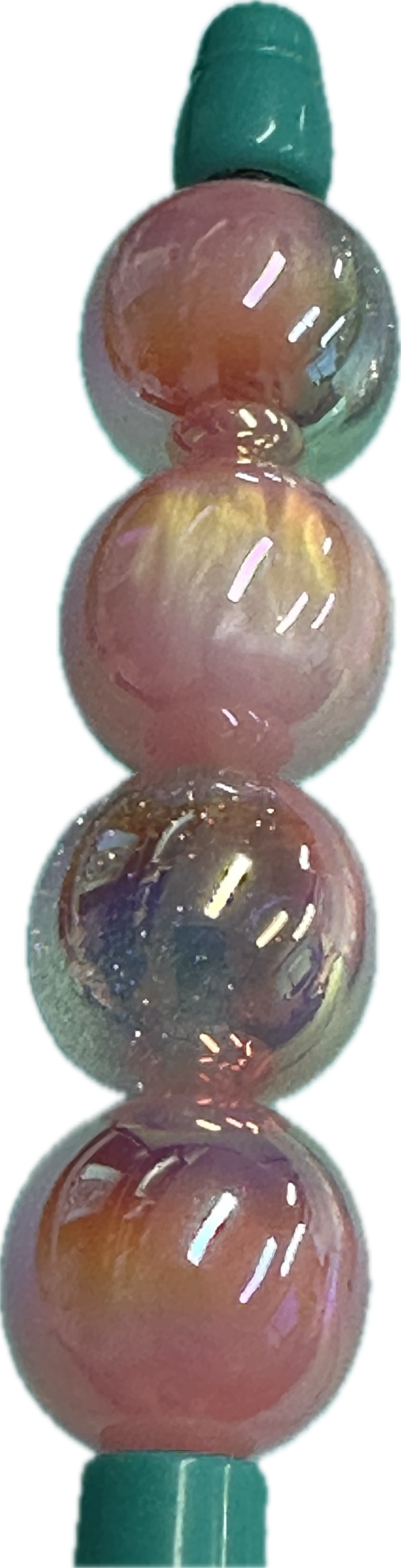 Ten (10) pink clear and solid mixed beads with glitter sparkle inside/ sparkle beads/ 16mm/pen beading beads/ bling beads/ keychain beads/ DIY