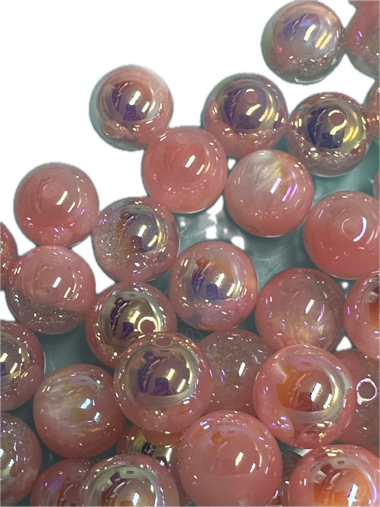 Ten (10) pink clear and solid mixed beads with glitter sparkle inside/ sparkle beads/ 16mm/pen beading beads/ bling beads/ keychain beads/ DIY