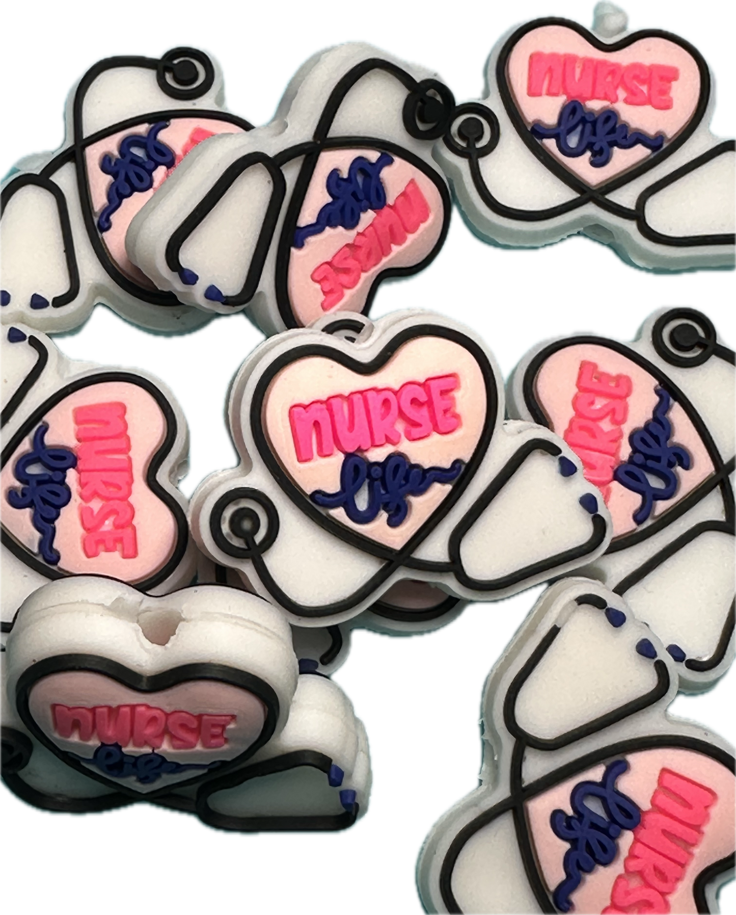 Nurse heart stethoscope silicone focal bead