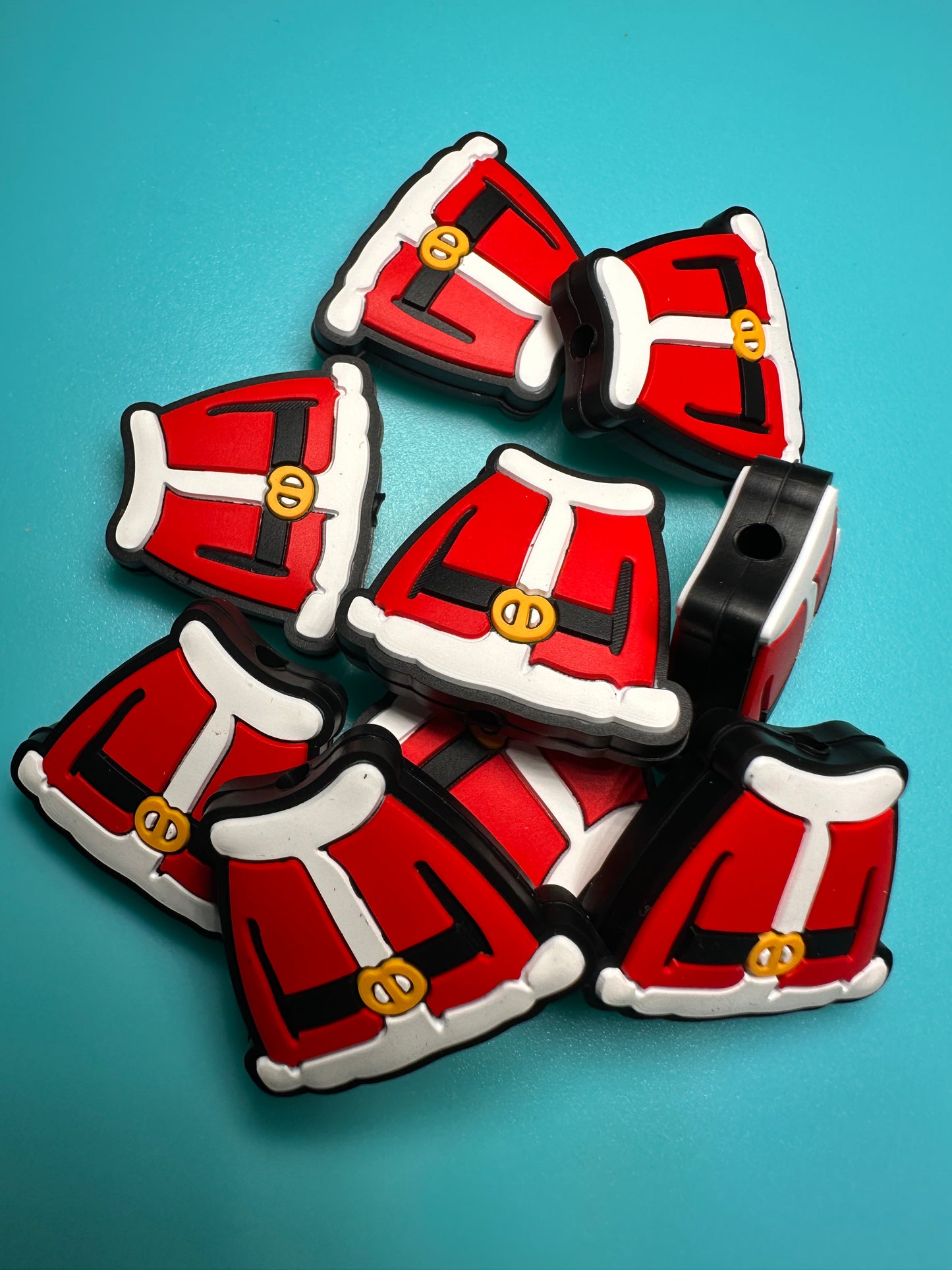 Christmas focal bead/ Silicone bead/ keychain bead/ Santa suit
