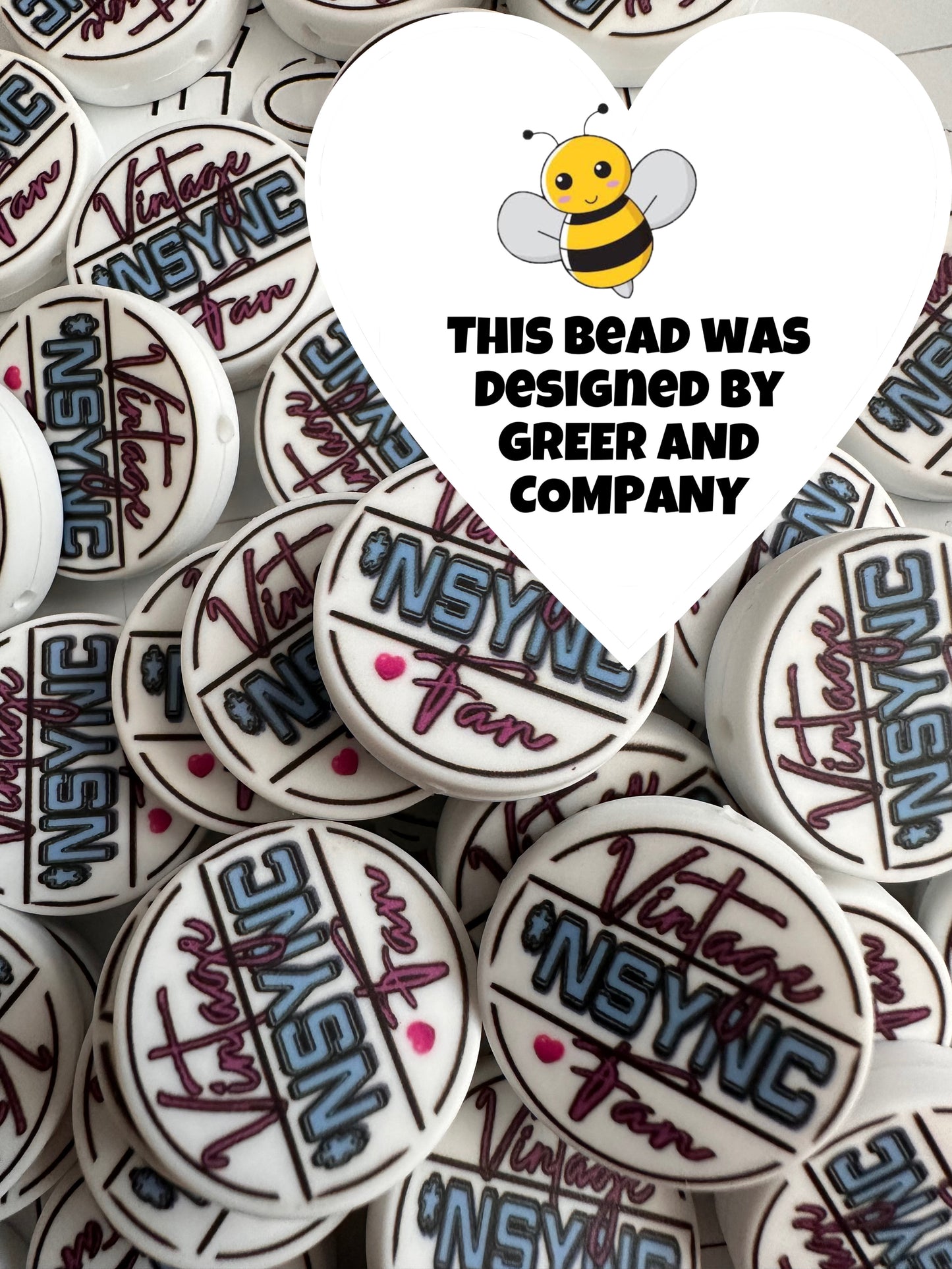 VINTAGE NSYNC FAN FOCAL BEAD designed by us