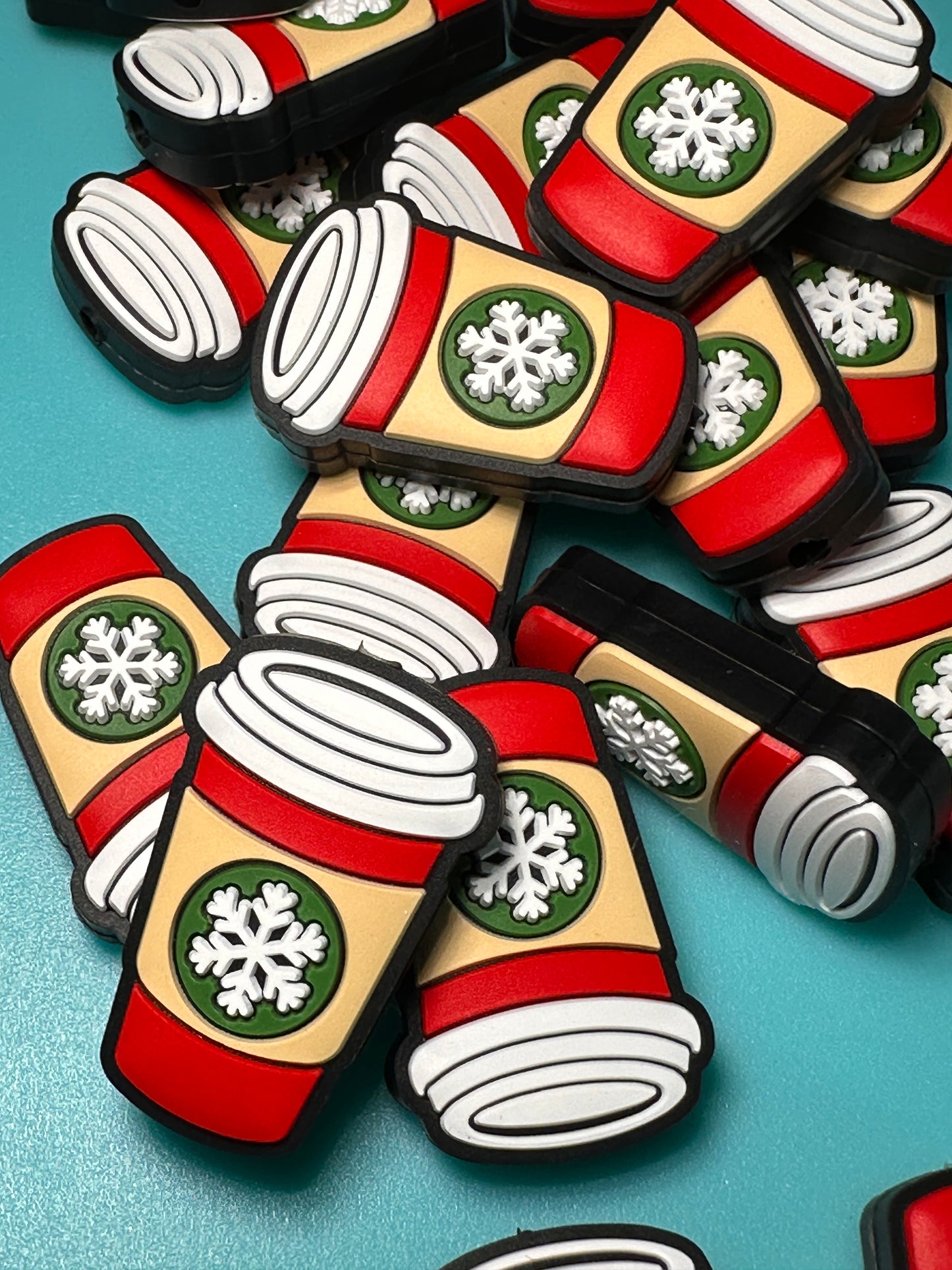 Snowflake Coffee cup Focal Bead