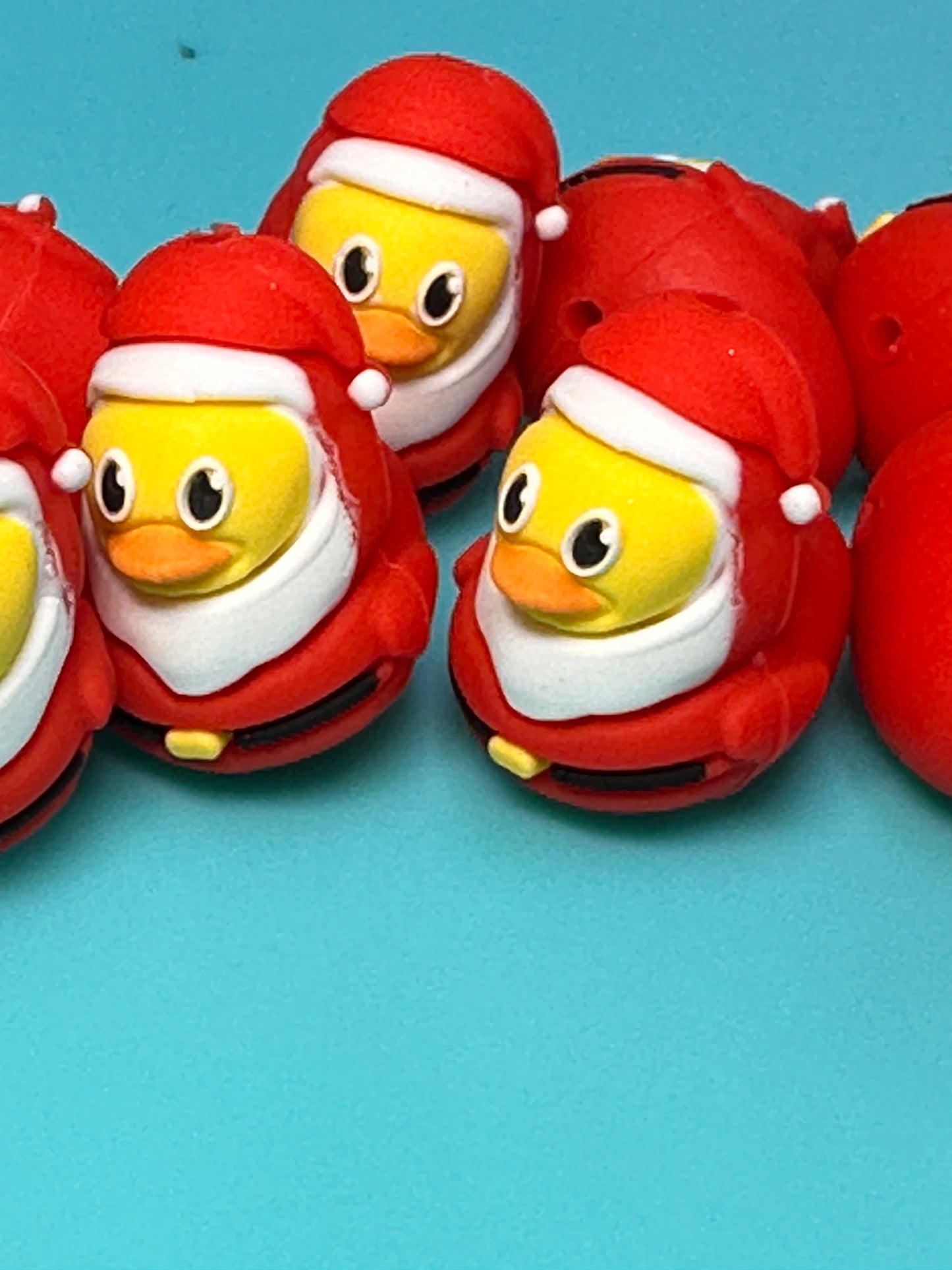 3D Christmas Santa suit duck/silicone focal bead/ Santa hat/ ducked/ducking