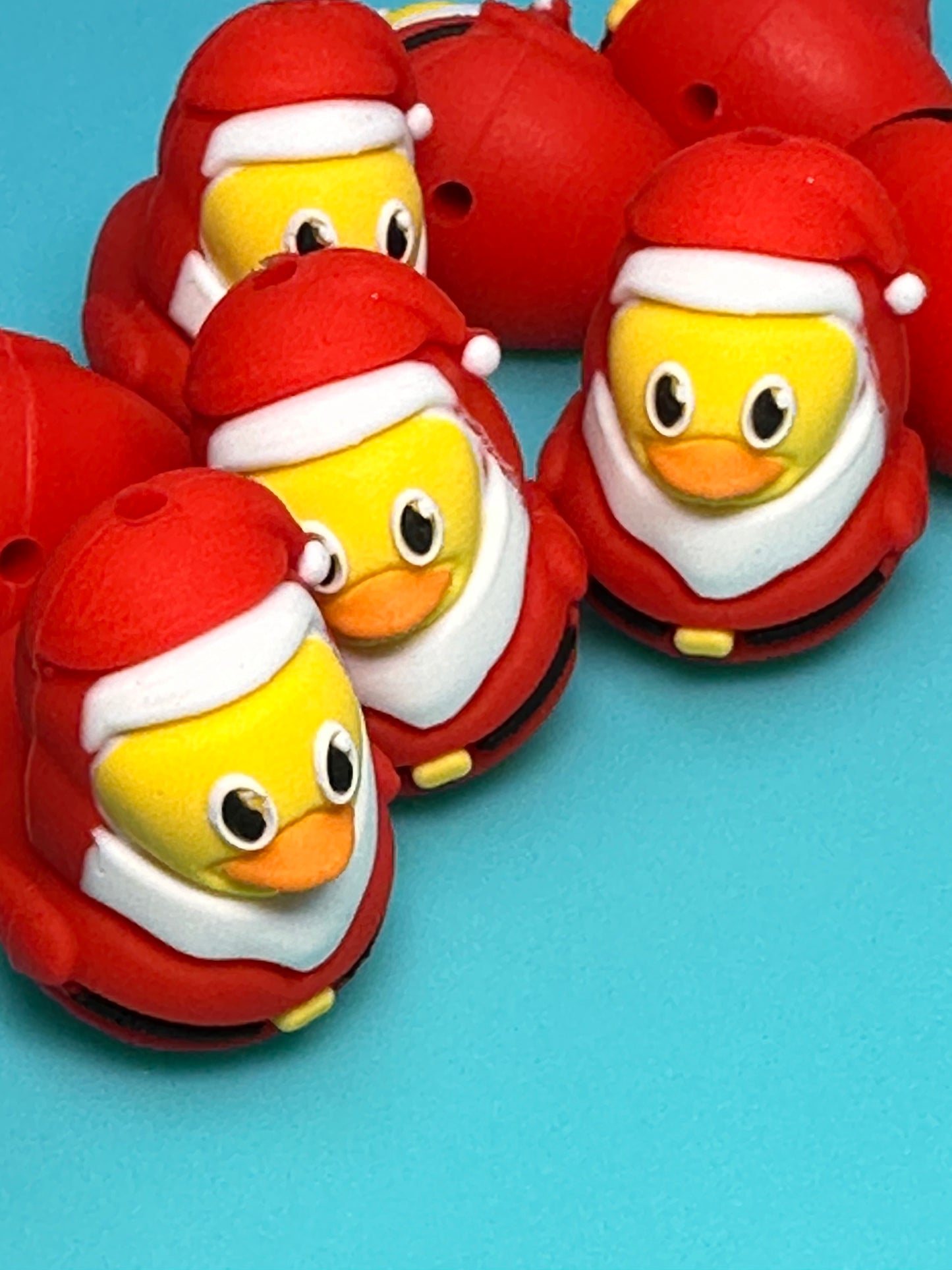 3D Christmas Santa suit duck/silicone focal bead/ Santa hat/ ducked/ducking