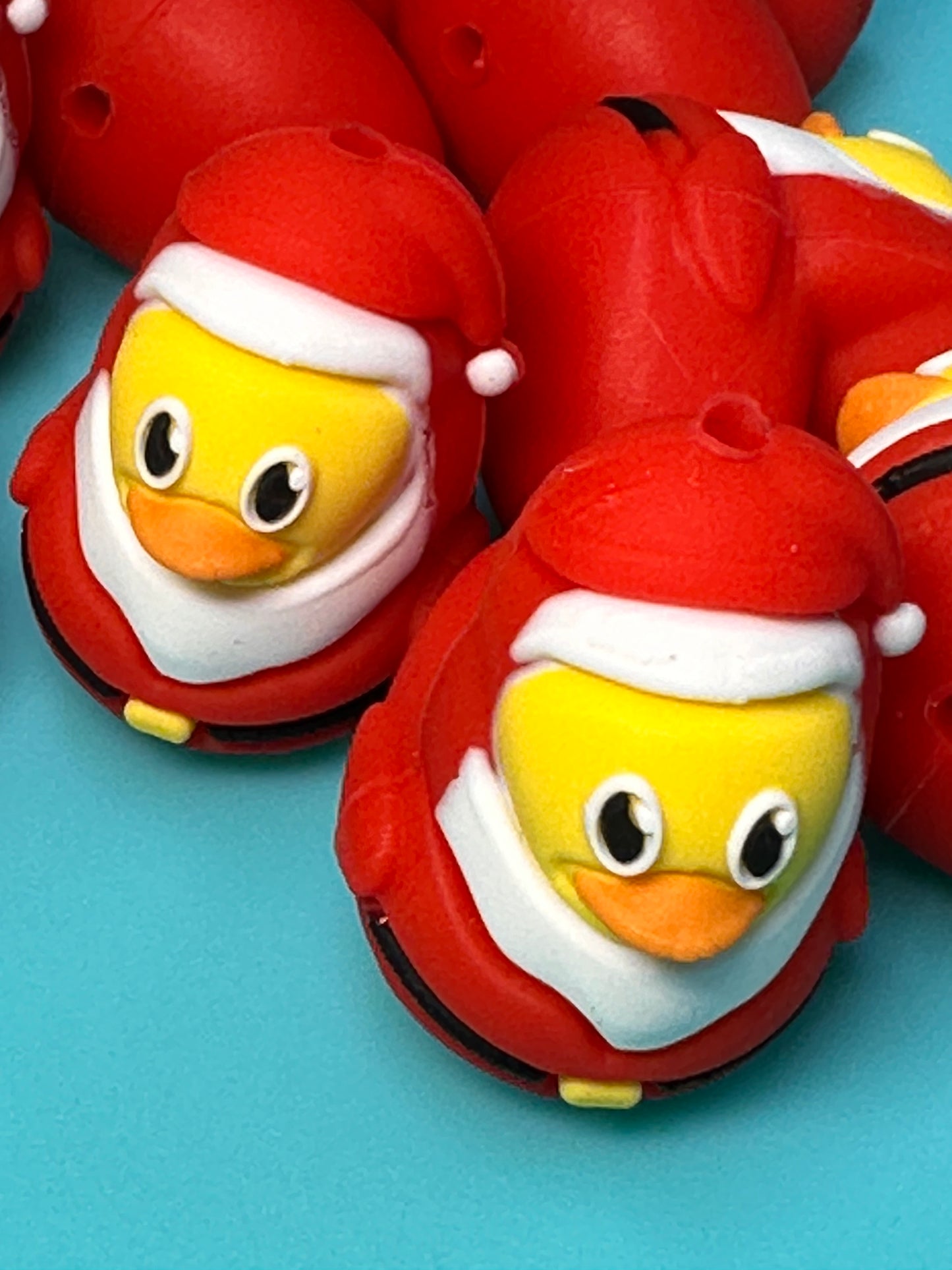 3D Christmas Santa suit duck/silicone focal bead/ Santa hat/ ducked/ducking