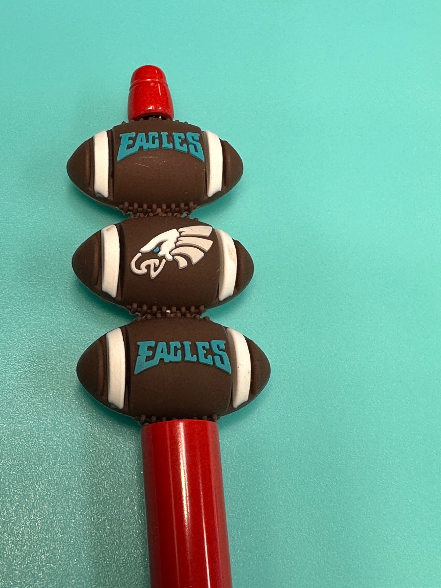 3D football shaped Philadelphia Eagles focal bead/ football