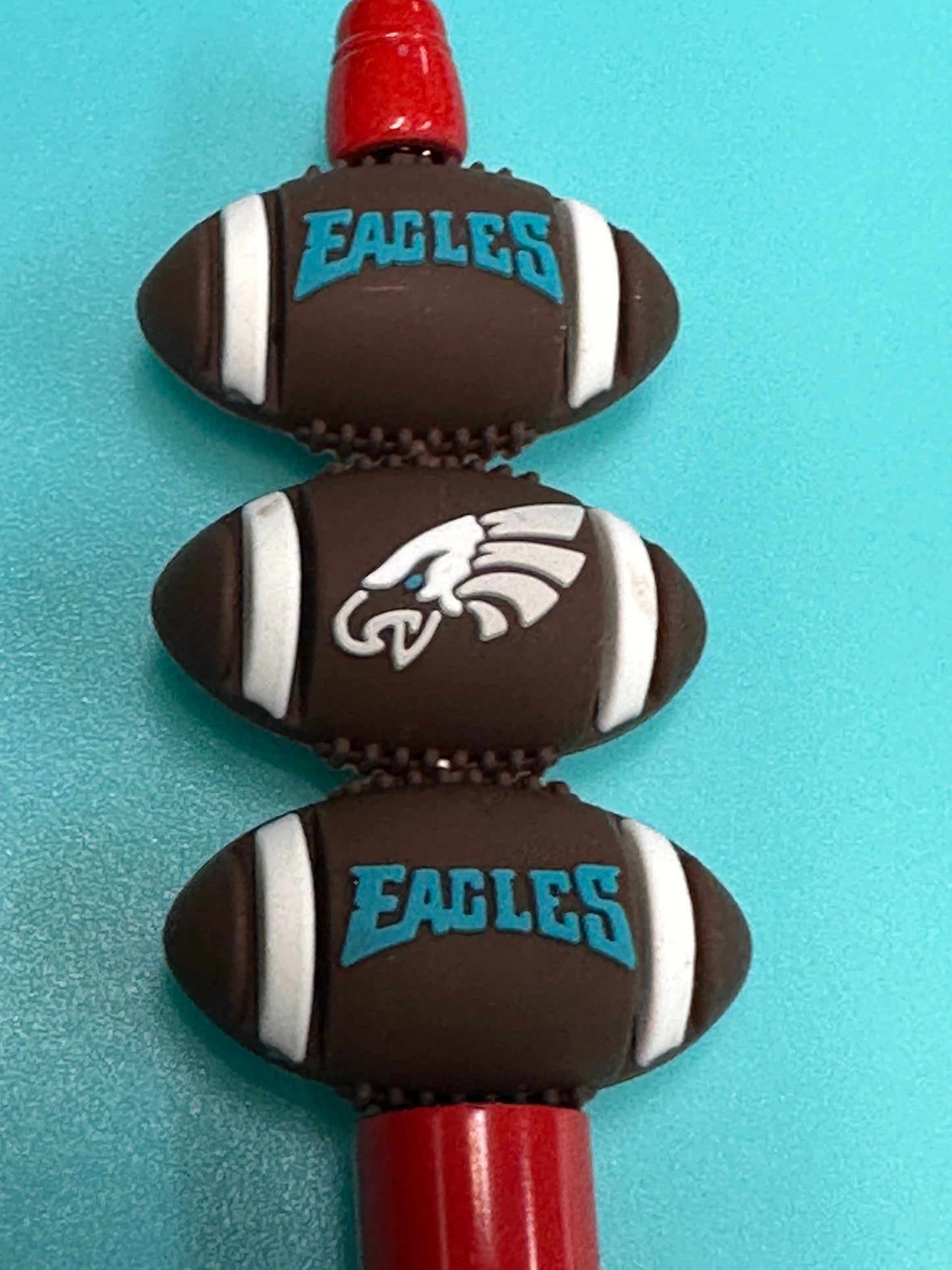 3D football shaped Philadelphia Eagles focal bead/ football
