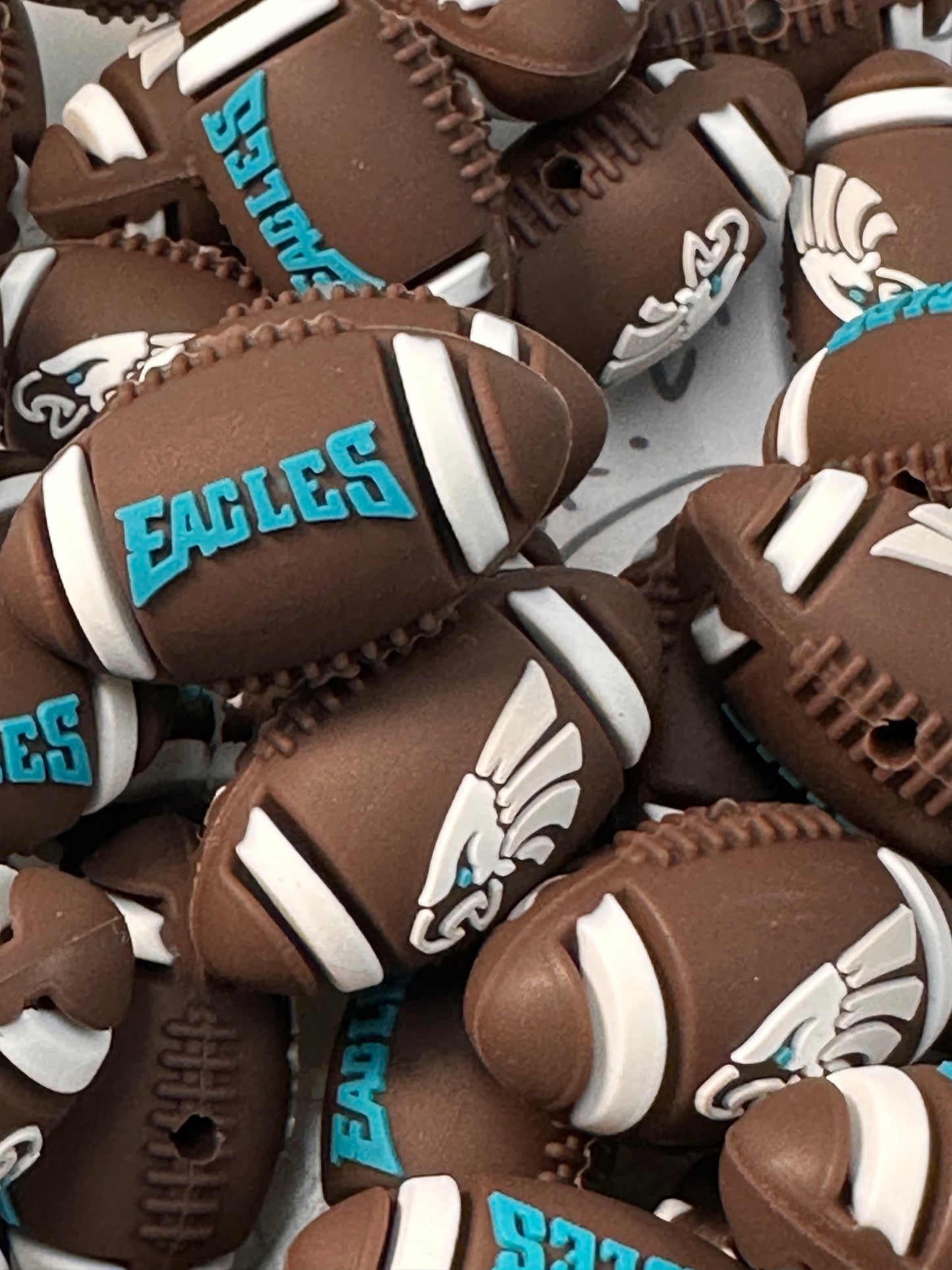 3D football shaped Philadelphia Eagles focal bead/ football