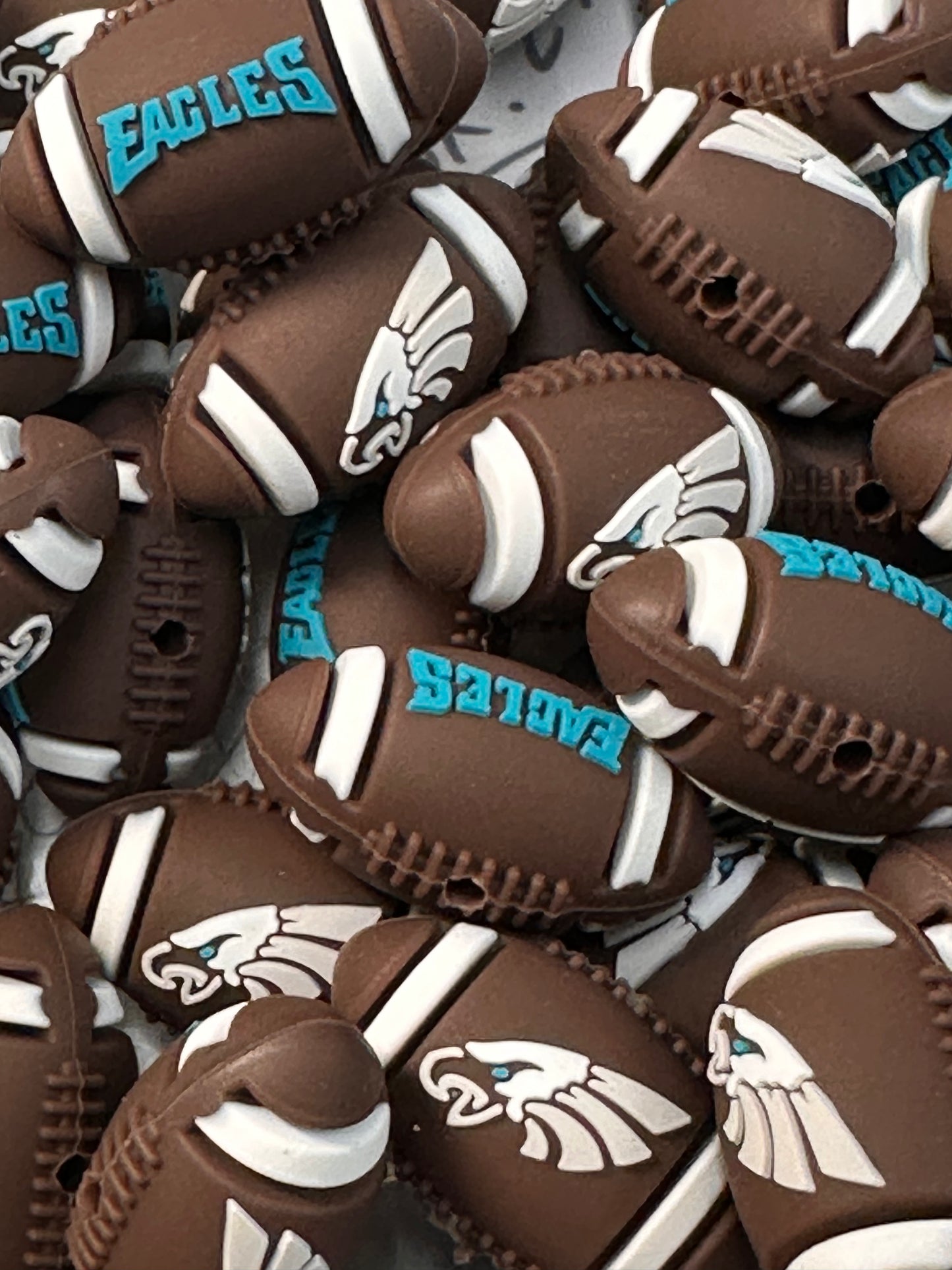 3D football shaped Philadelphia Eagles focal bead/ football