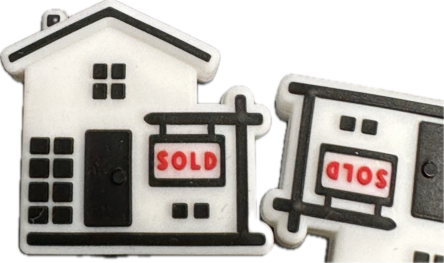 Realtor focal bead/ silicone bead for pen beading/new home/ first house/ sold/ house for sale / pen beading/ keychain bead/ 3D silicone bead