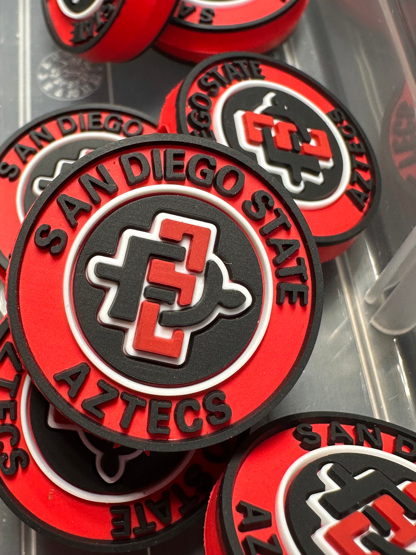 NEW San Diego State focal bead/ silicone bead