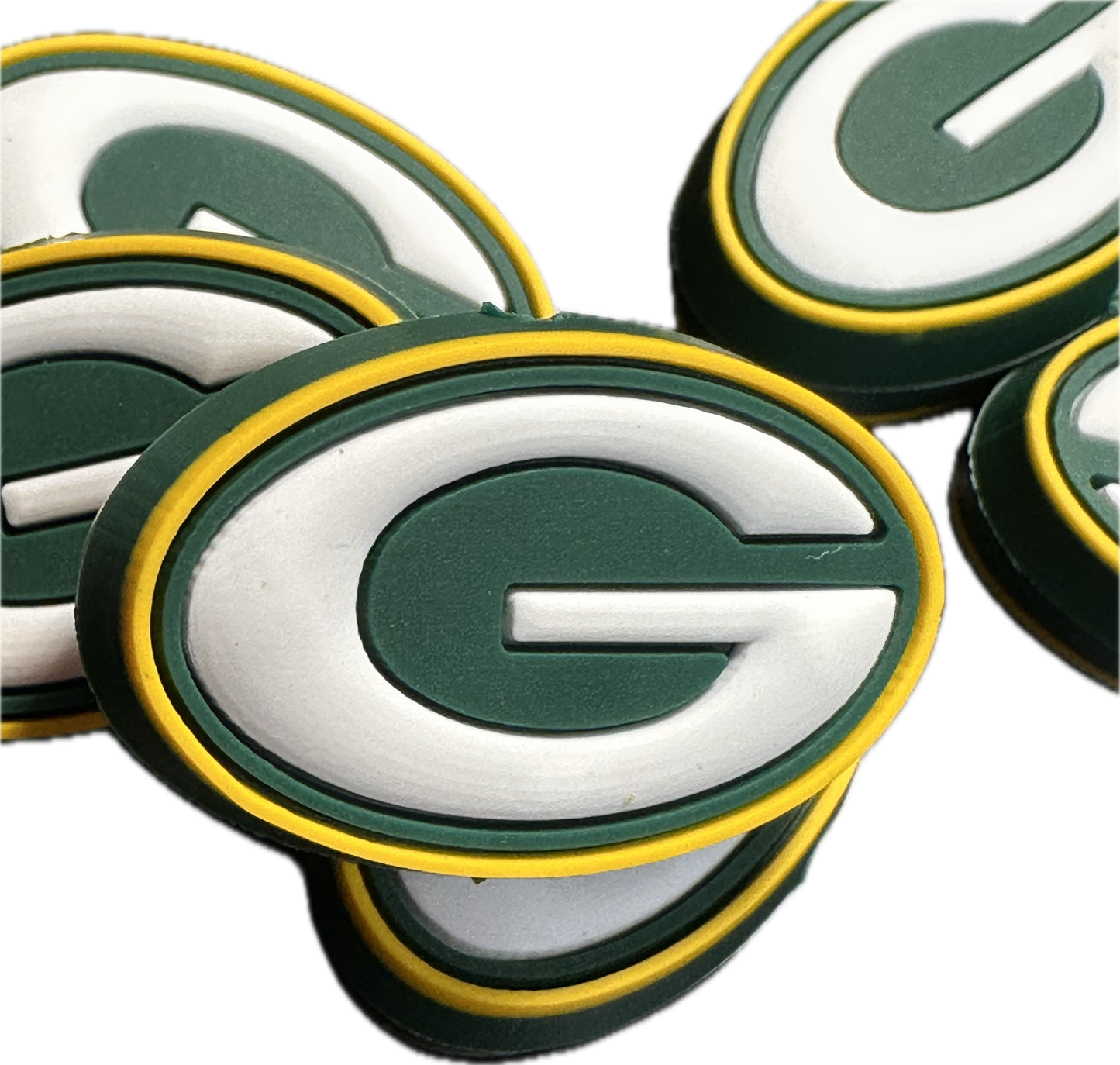 Green Bay Packers focal bead oval shaped / large G style #3