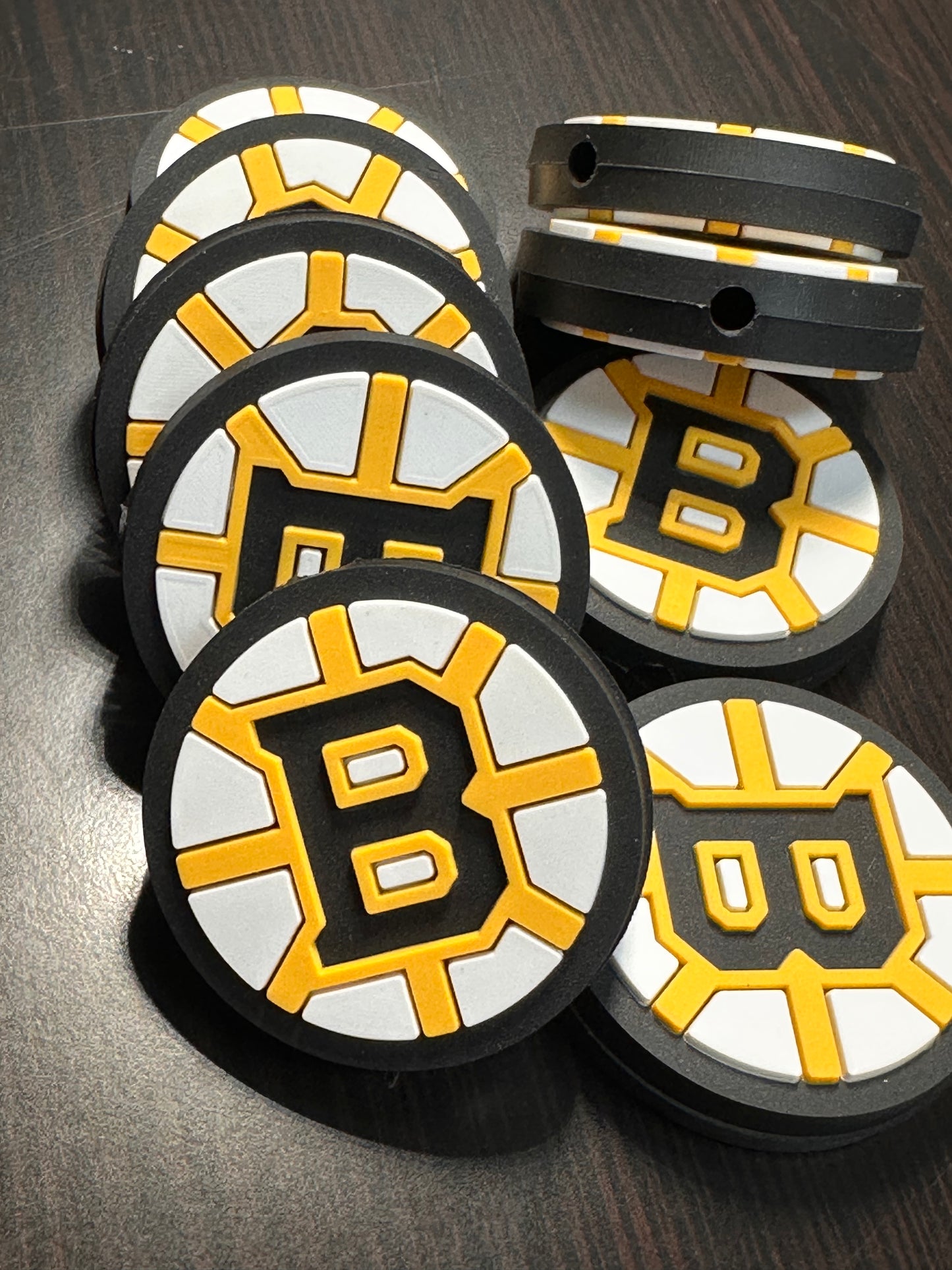 New! Boston Bruins focal bead / silicone bead/ basketball