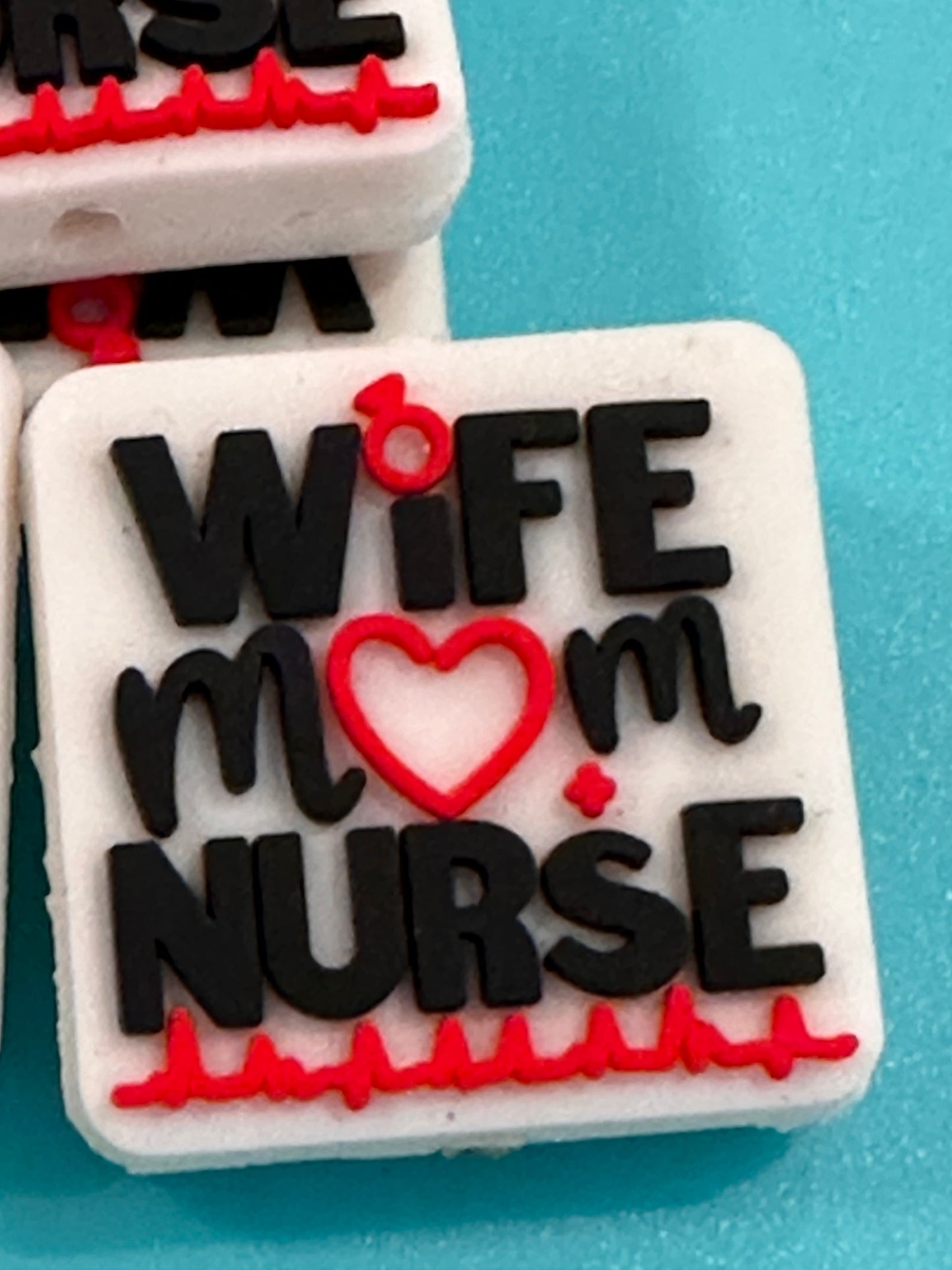 Wife Mom Nurse silicone focal bead