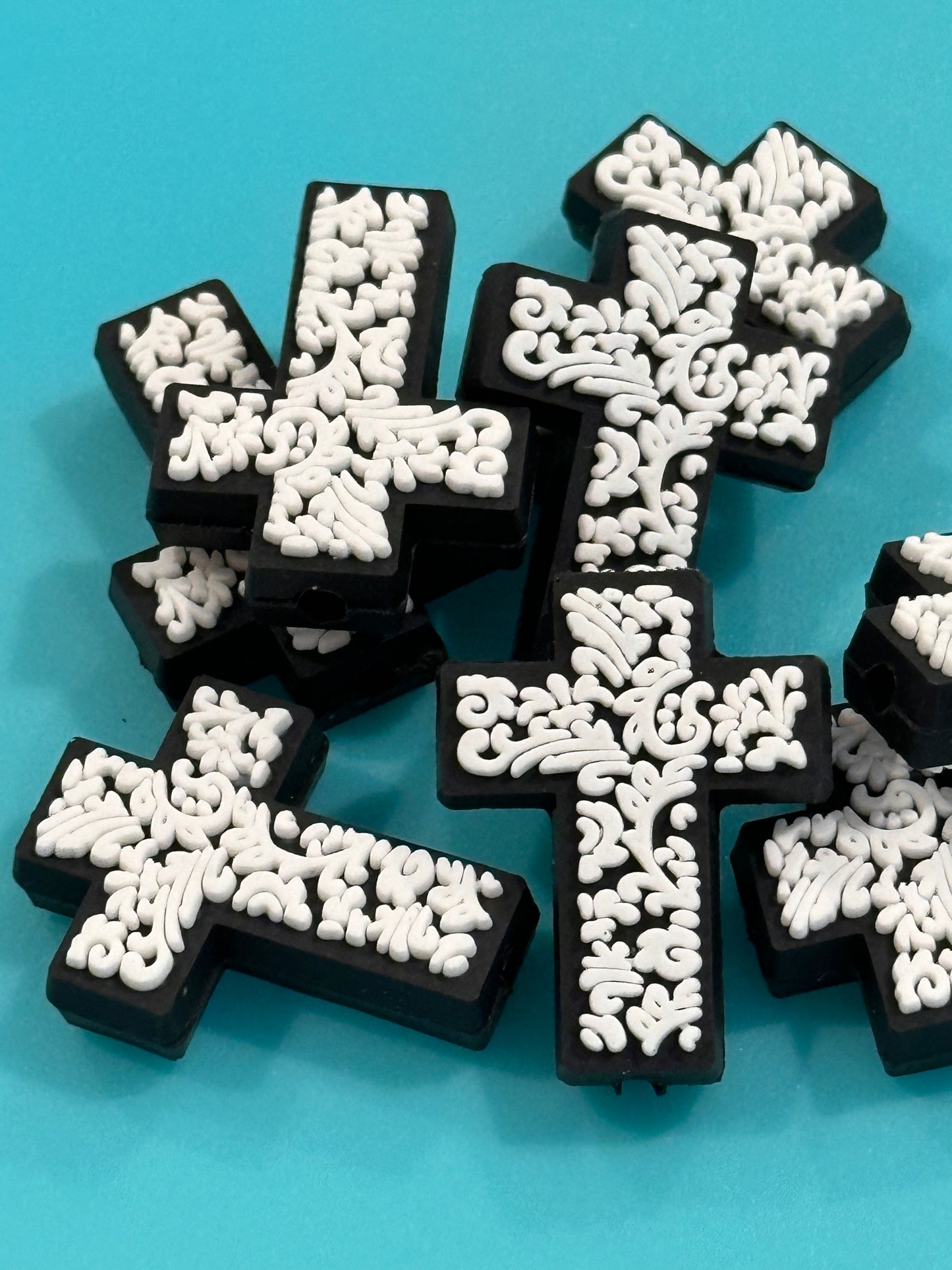 Cross silicone focal bead/ pen beading/ keychain bead/ western style cross/ religious