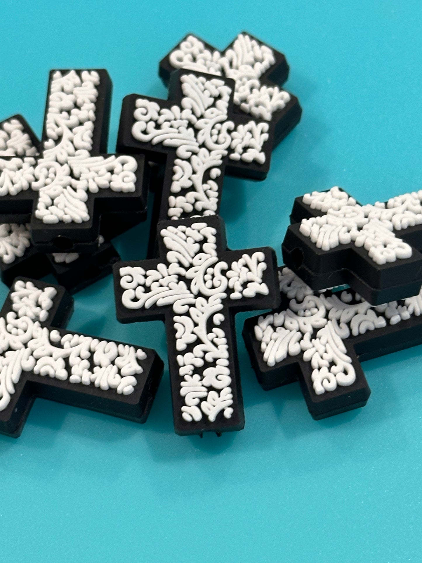 Cross silicone focal bead/ pen beading/ keychain bead/ western style cross/ religious
