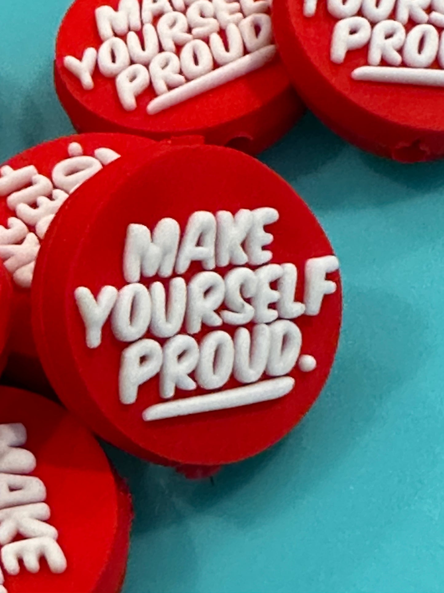 Uplifting words focal bead/ silicone bead/ pen beading/ keychain bead