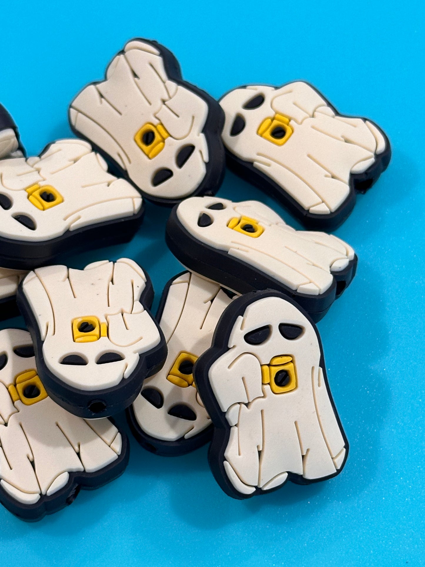 Coffee drinking ghost/ Halloween/ silicone focal bead/ pen beading